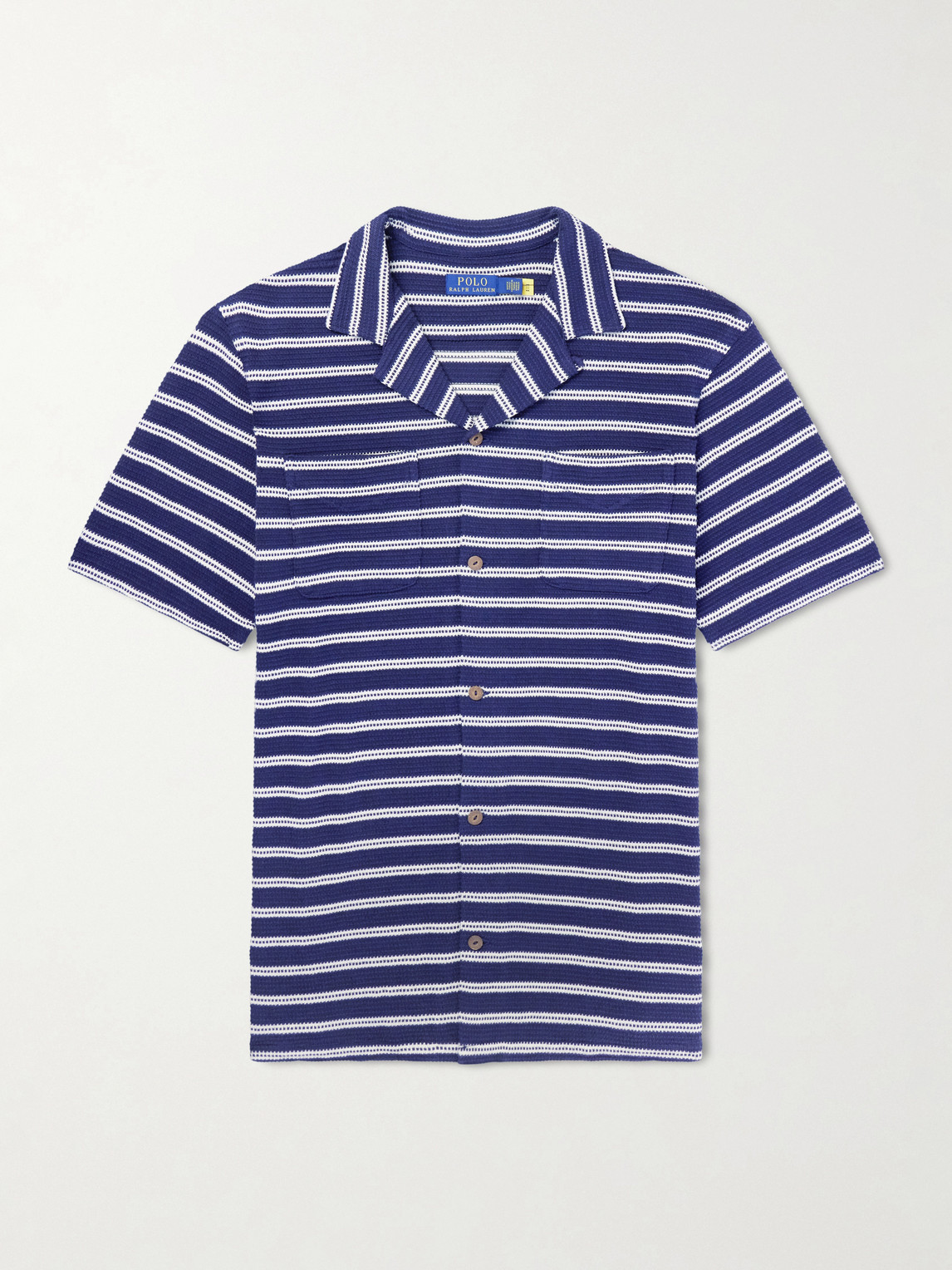 Polo Ralph Lauren Striped Cotton-blend Shirt In Gray