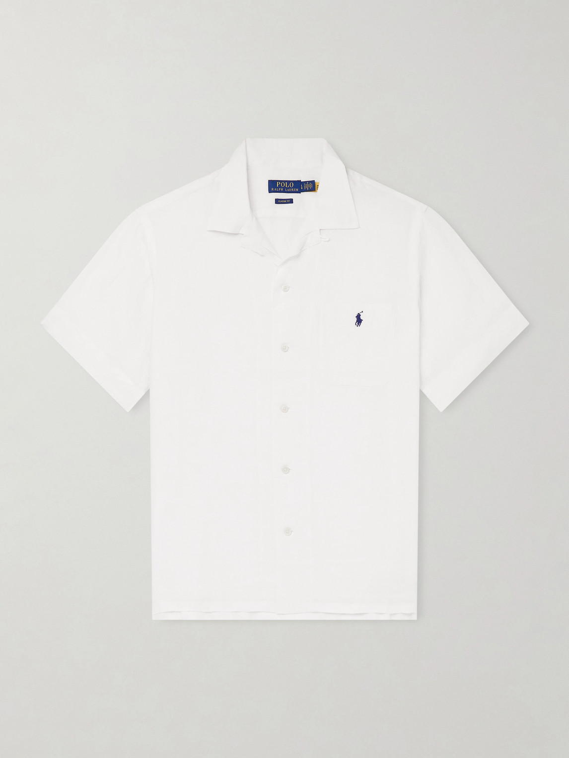 Polo Ralph Lauren Convertible-Collar Logo-Embroidered Linen Shirten