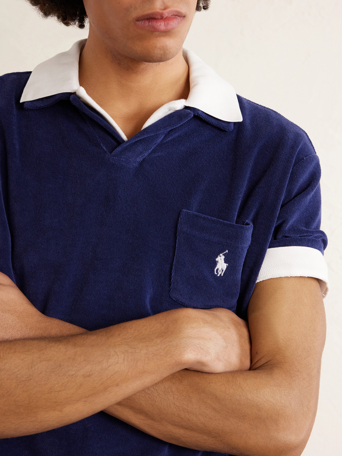 Logo-Embroidered Cotton-Blend Terry Polo Shirt