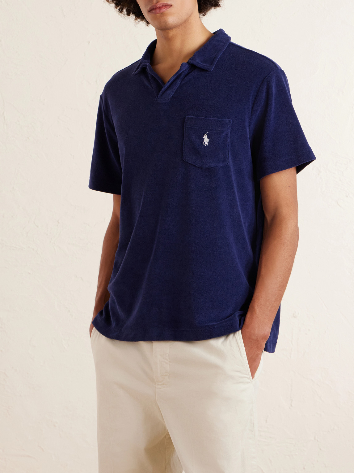 Logo-Embroidered Cotton-Blend Terry Polo Shirt