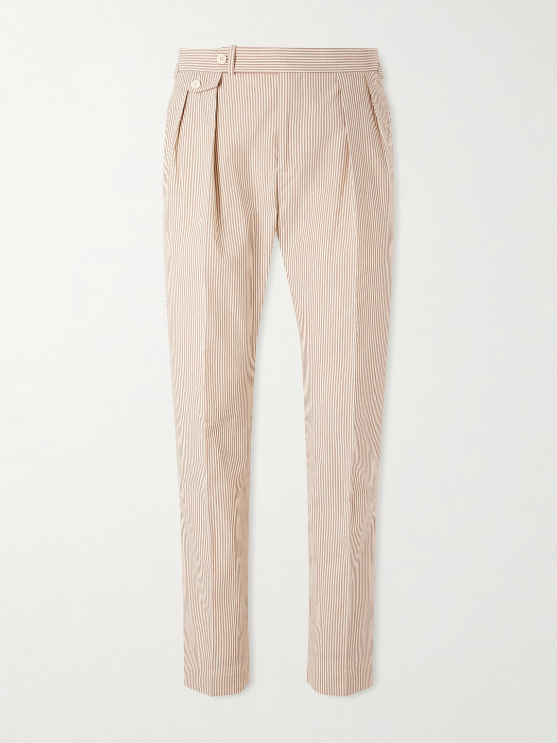 Polo Ralph Lauren Straight-Leg Pleated Striped Cotton-Seersucker Suit Trousers UK/US 32