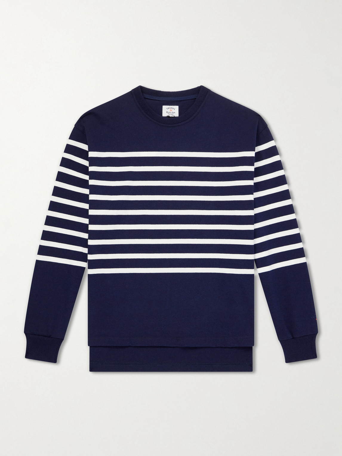 Noah Striped Cotton-jersey T-shirt In Blue