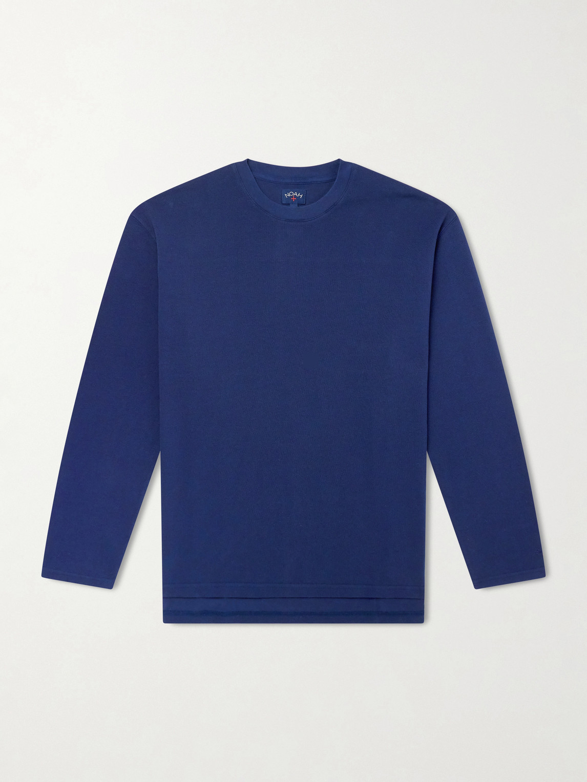 Noah Cotton-piqué Sweater In Blue