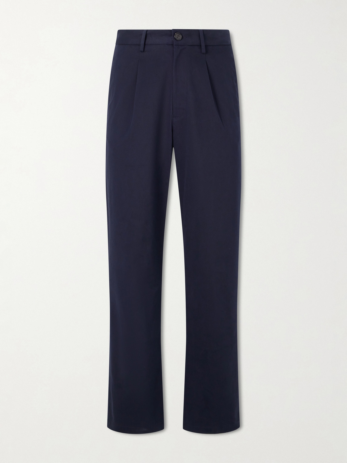 Noah Straight-leg Cotton-twill Trousers In Blue