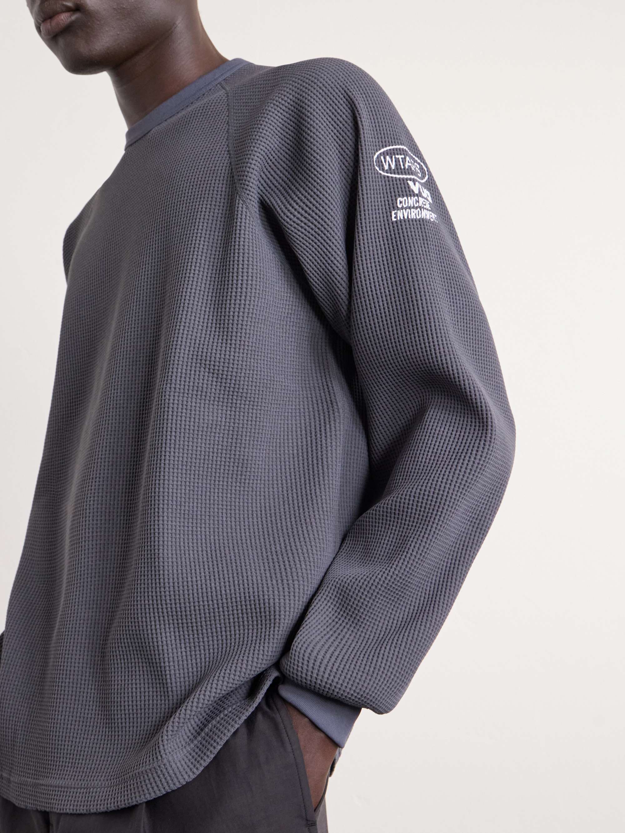 WTAPS® Logo-Detailed Waffle-Knit T-Shirt for Men | MR PORTER