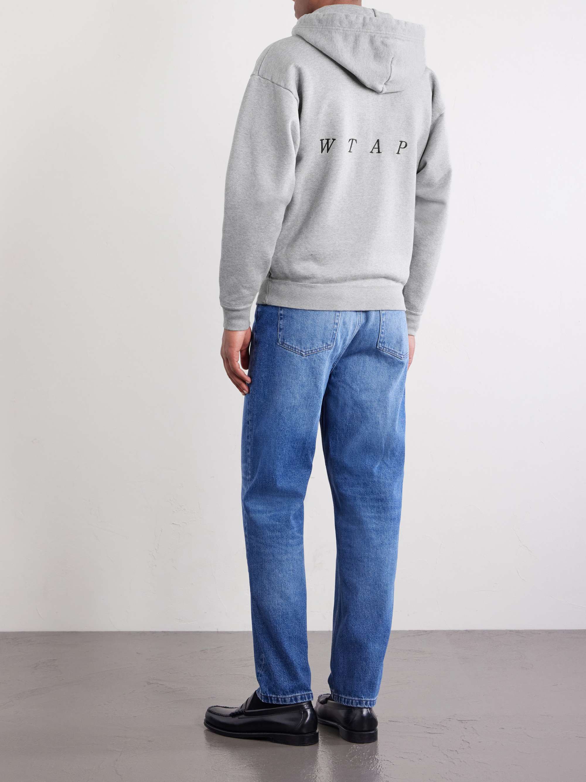 WTAPS® Throwdy Logo-Appliquéd Cotton-Jersey Zip-Up Hoodie for Men