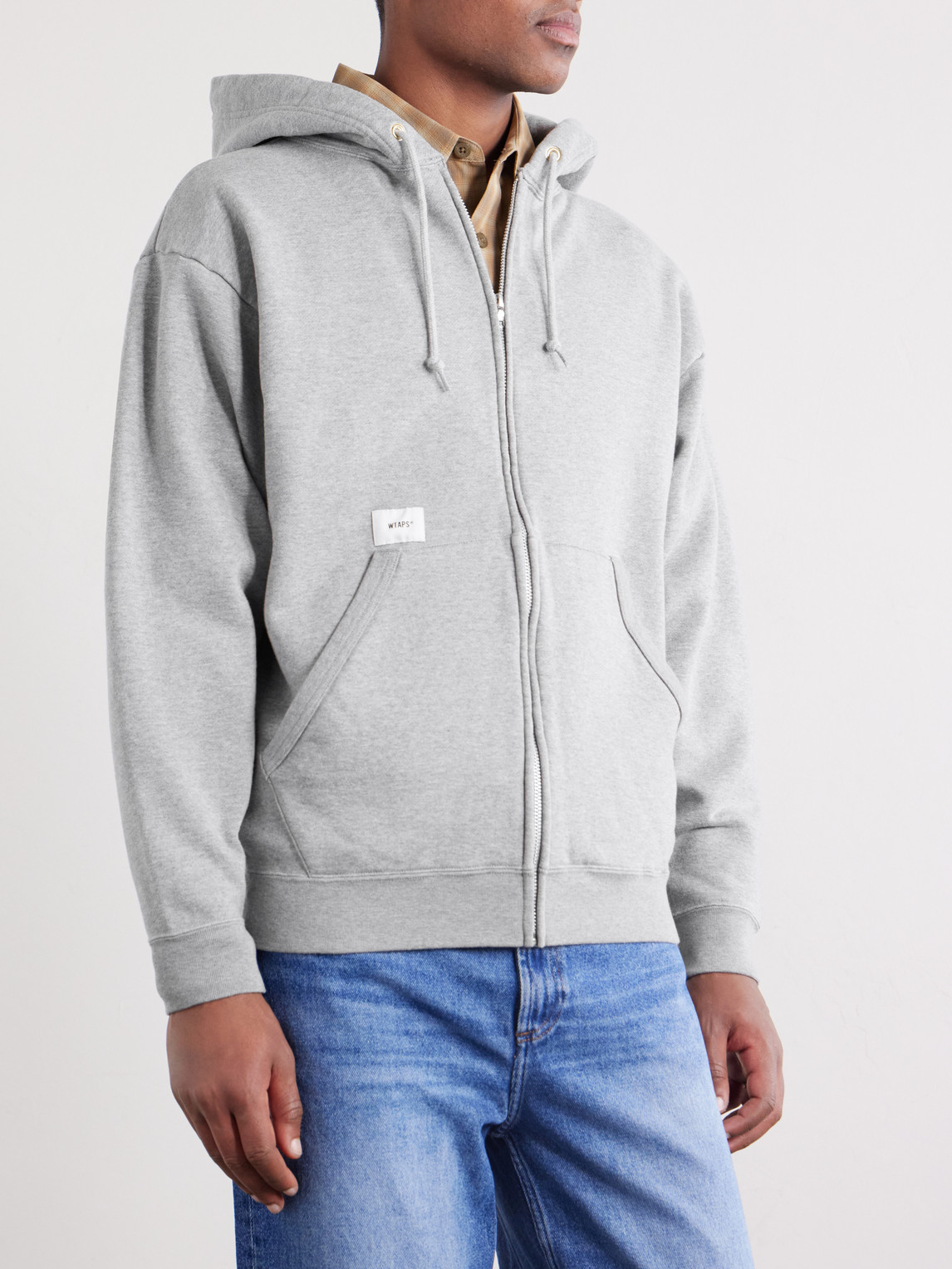 Throwdy Logo-Appliquéd Cotton-Jersey Zip-Up Hoodie