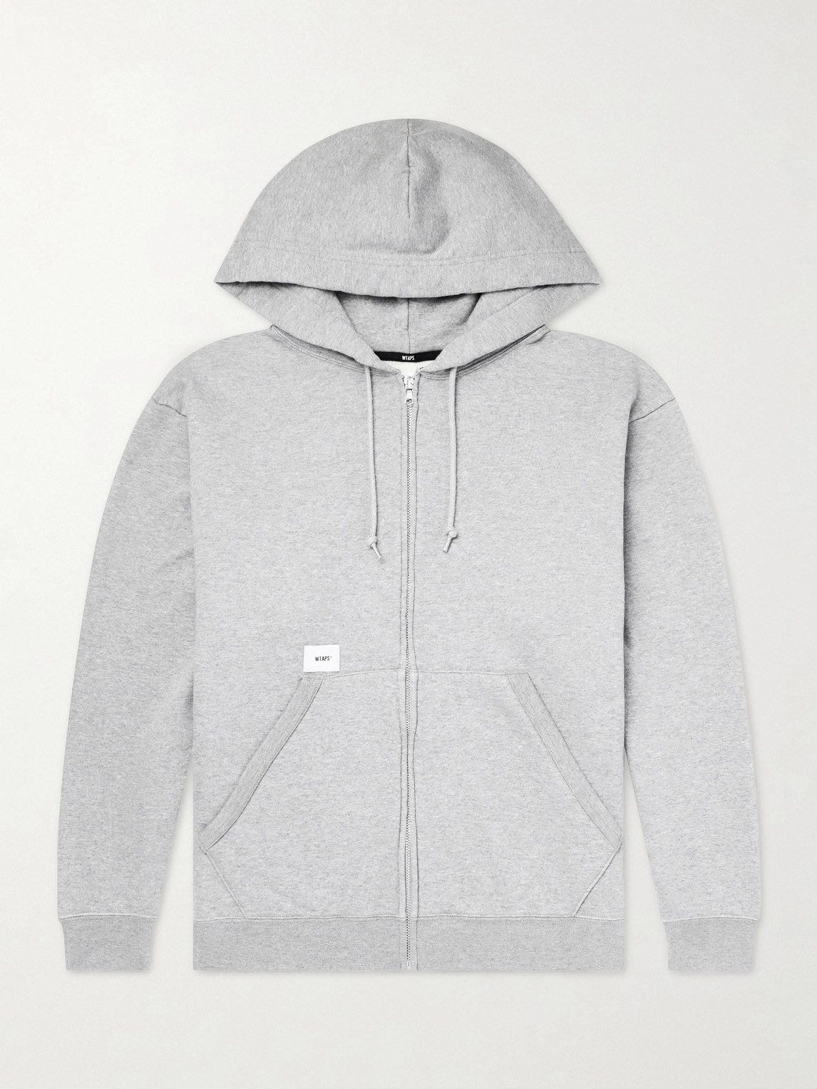 Wtaps Throwdy Logo-appliquéd Cotton-jersey Zip-up Hoodie In Gray
