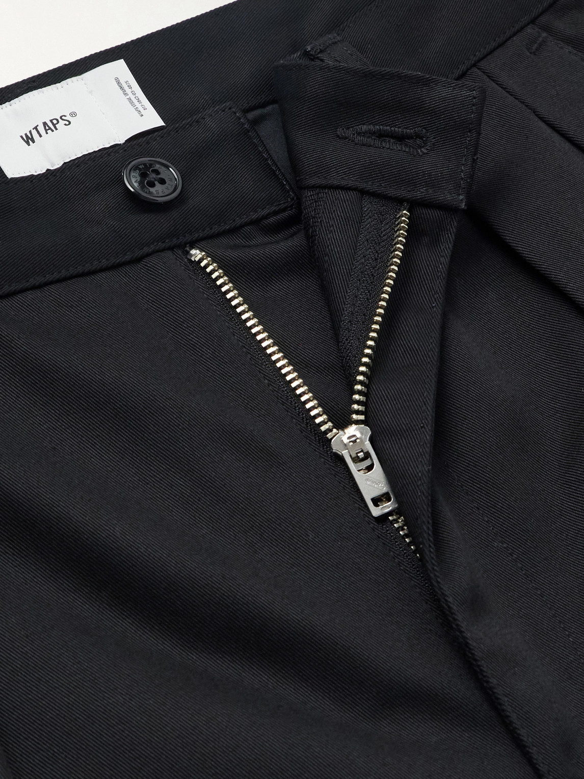 Straight-Leg Pleated Twill Trousers