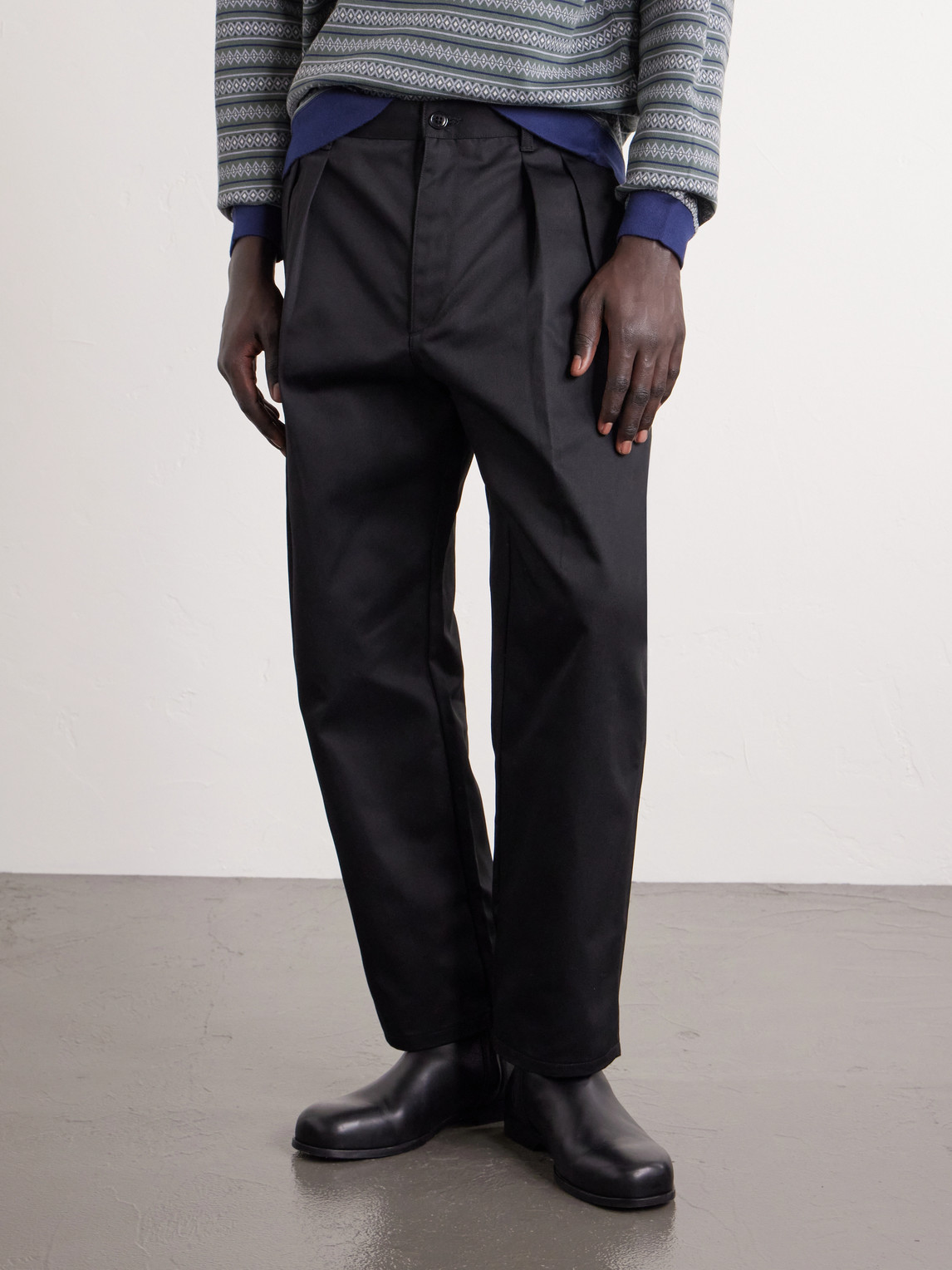  Wtaps - Straight-leg Pleated Twill Trousers - Men - Black - S 