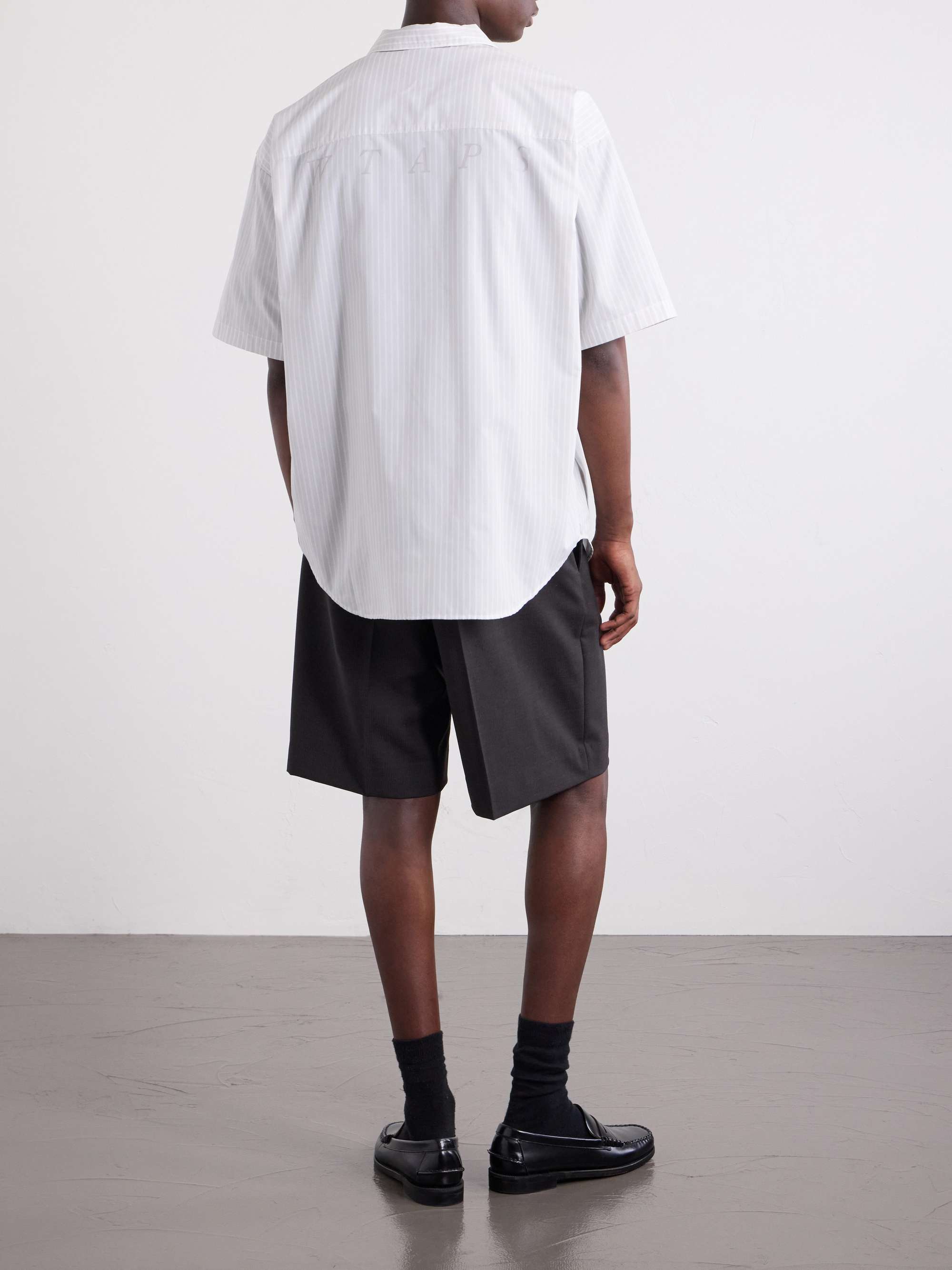 WTAPS® Logo-Appliquéd Striped Poplin Shirt for Men | MR PORTER