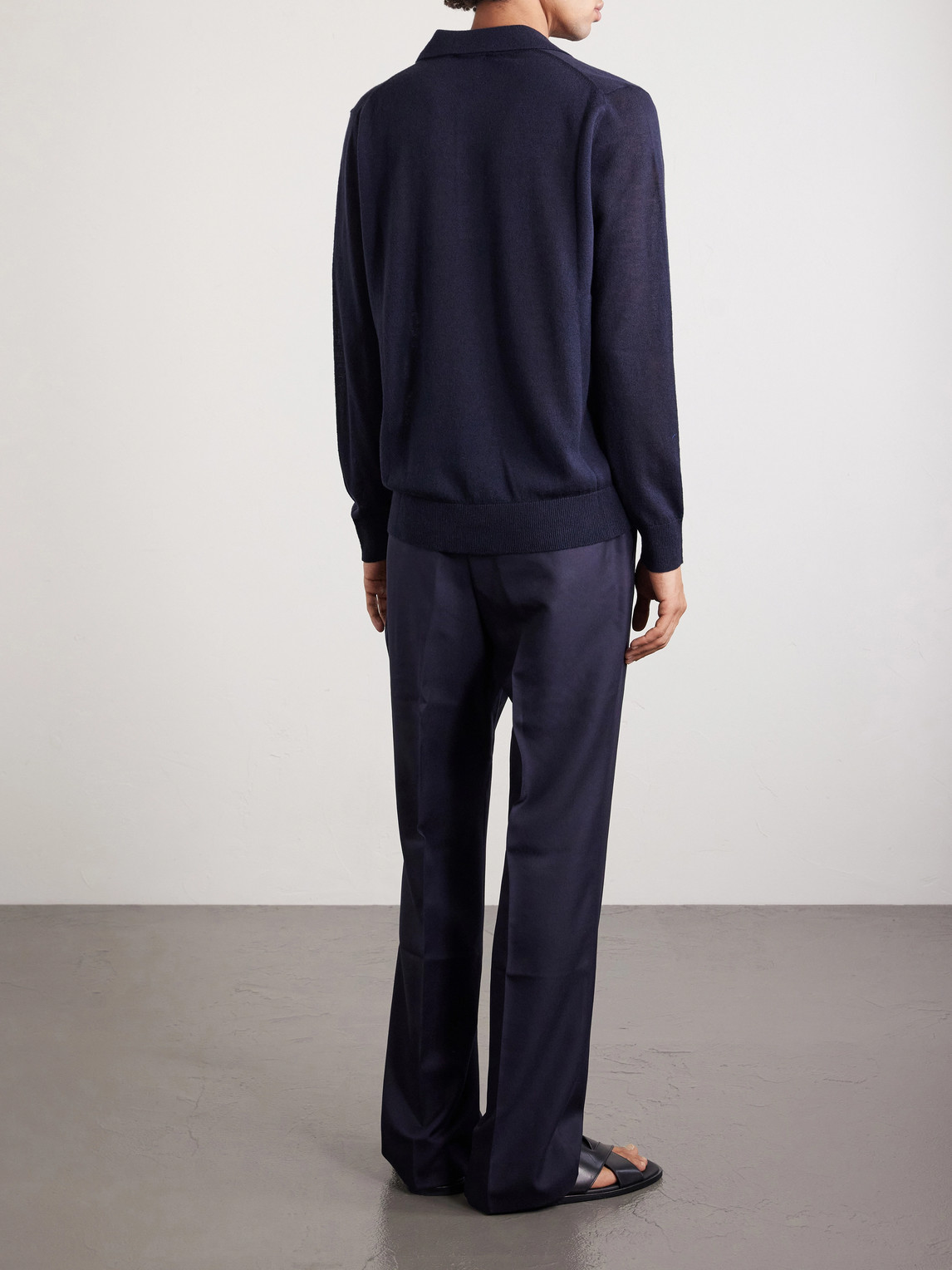 Silk And Cashmere-Blend Polo Sweater