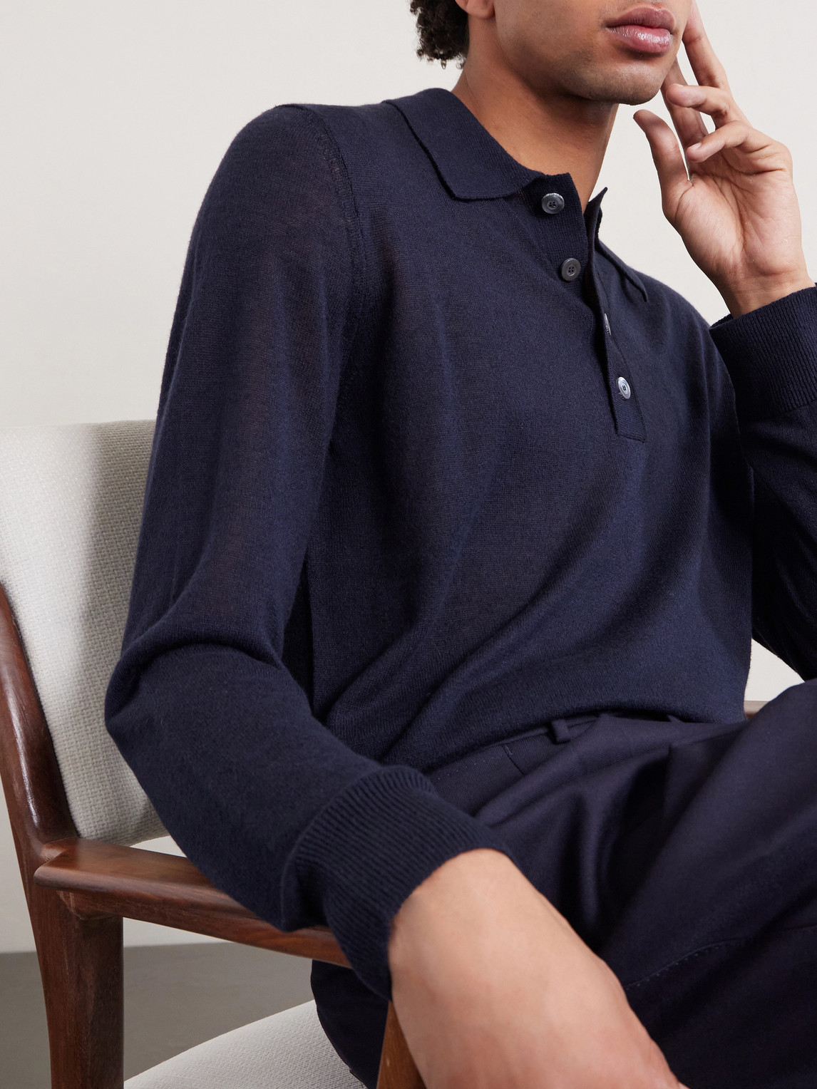 Silk And Cashmere-Blend Polo Sweater