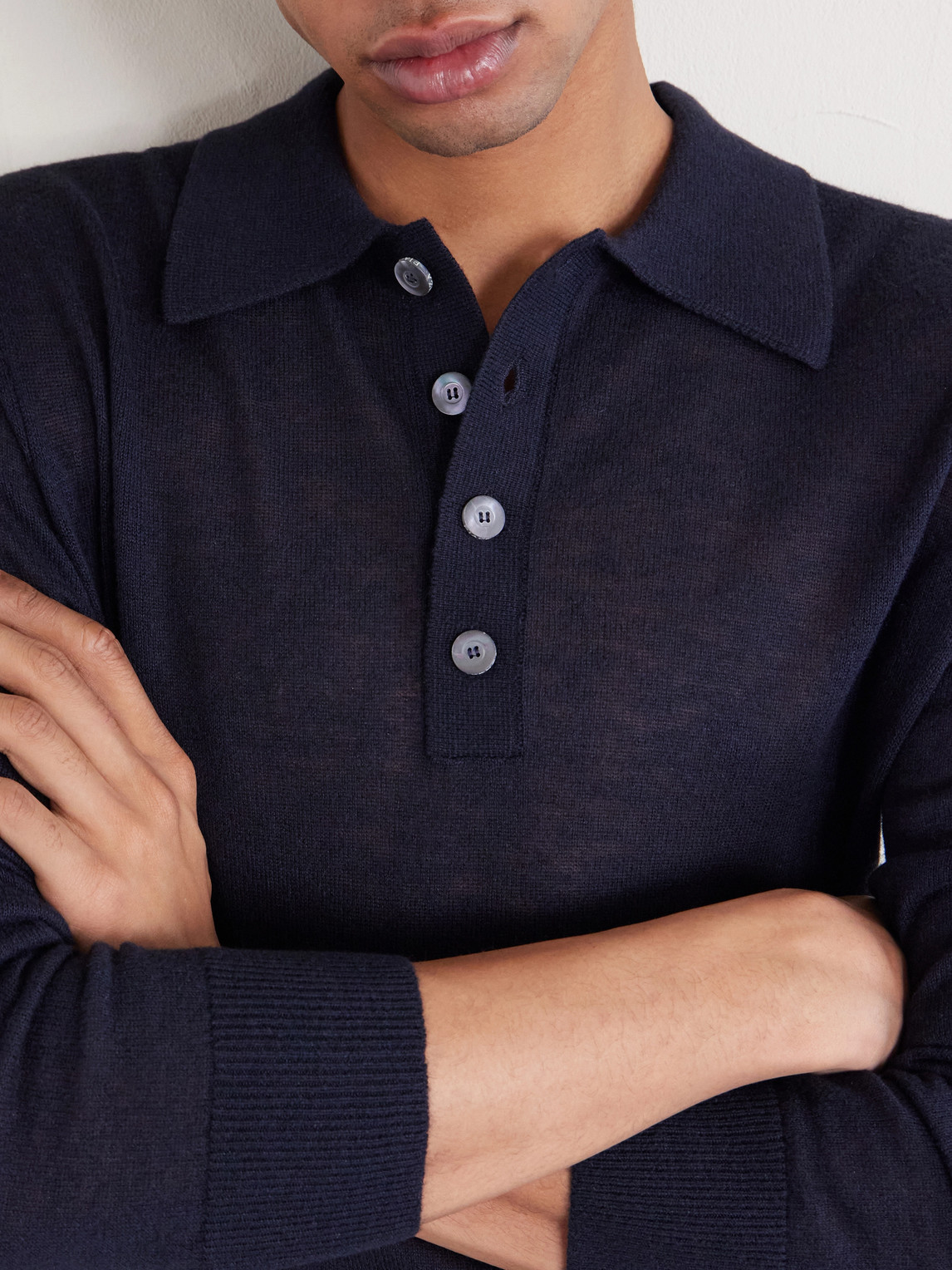 Silk And Cashmere-Blend Polo Sweater