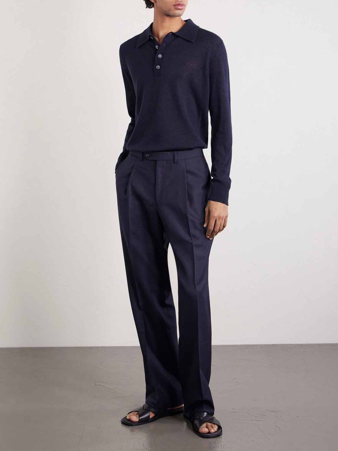 Silk And Cashmere-Blend Polo Sweater