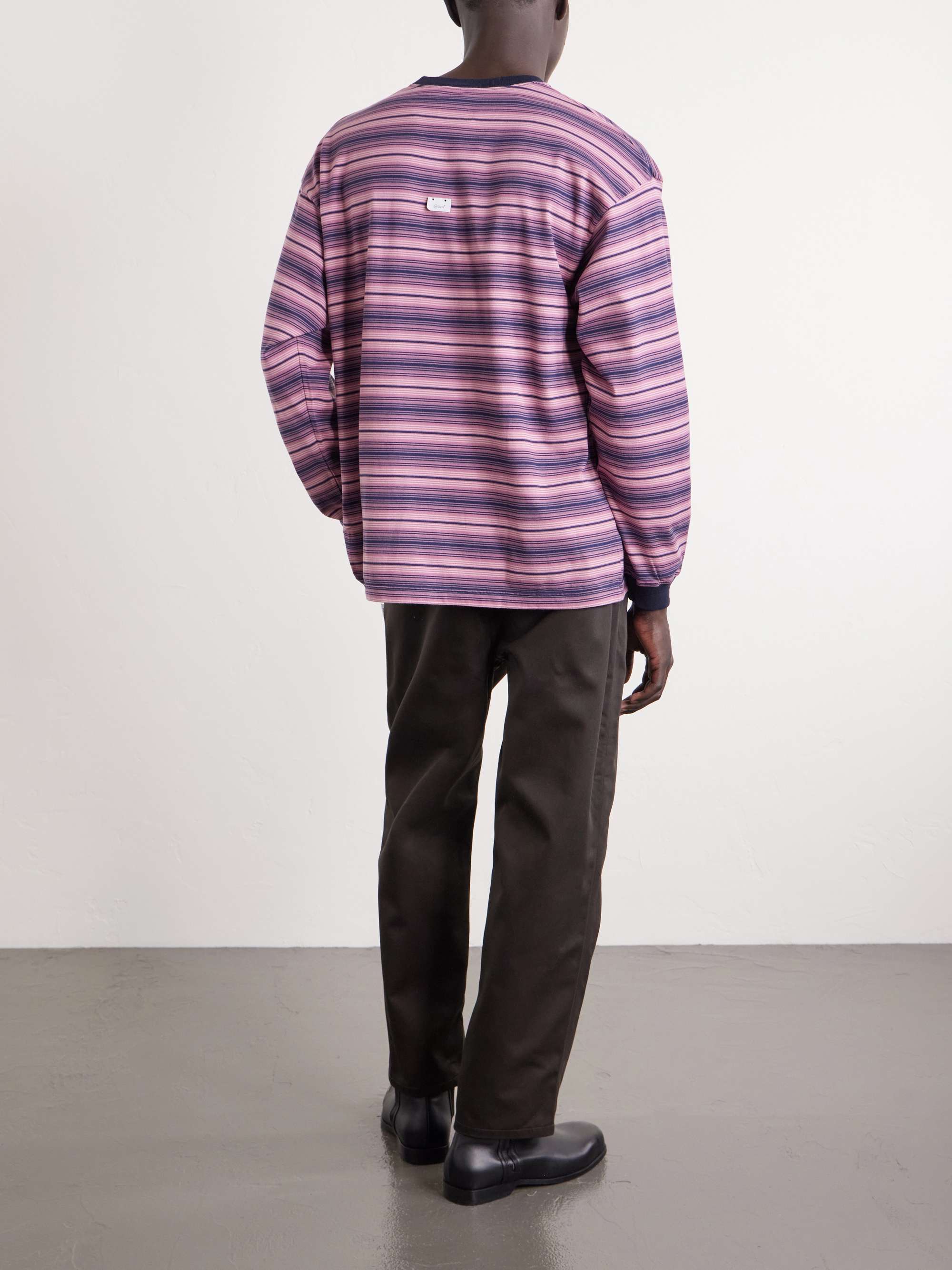 WTAPS® Logo-Appliquéd Striped Cotton-Jersey T-Shirt for Men | MR
