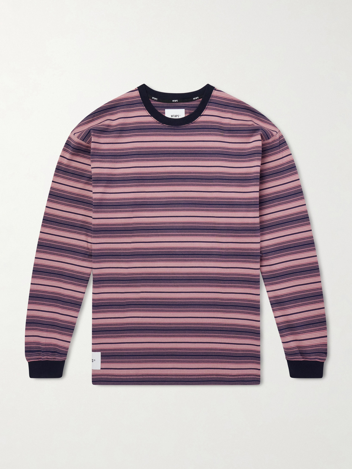 WTAPS Logo-Appliquéd Striped Cotton-Jersey T-Shirt - Men