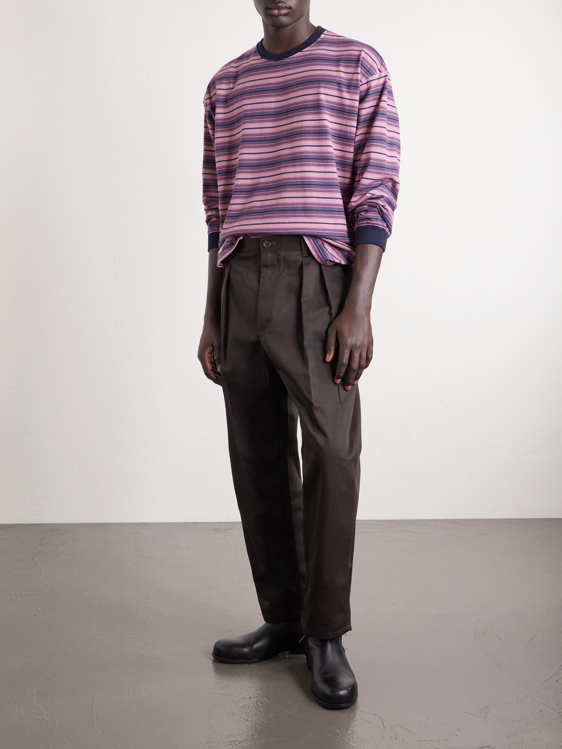 Logo-Appliquéd Striped Cotton-Jersey T-Shirt