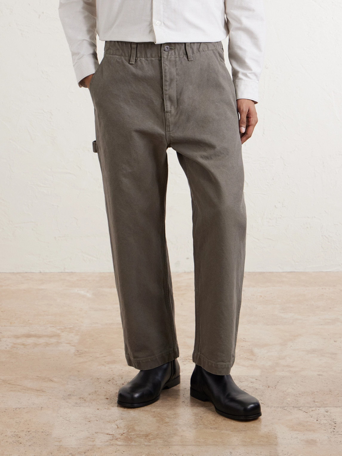 Armstg2501 Straight-Leg Cotton-Canvas Trousers