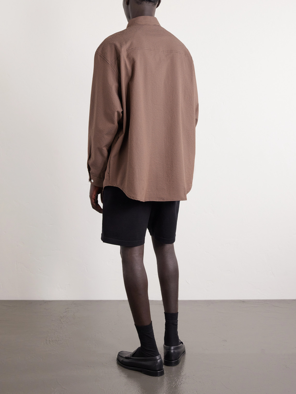  Wtaps - Checked Seersucker Shirt - Men - Brown - S 