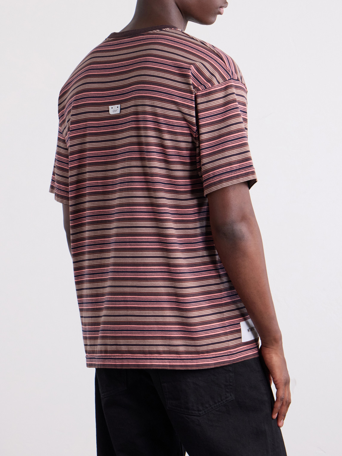 Logo-Appliquéd Striped Cotton-Jersey T-Shirt