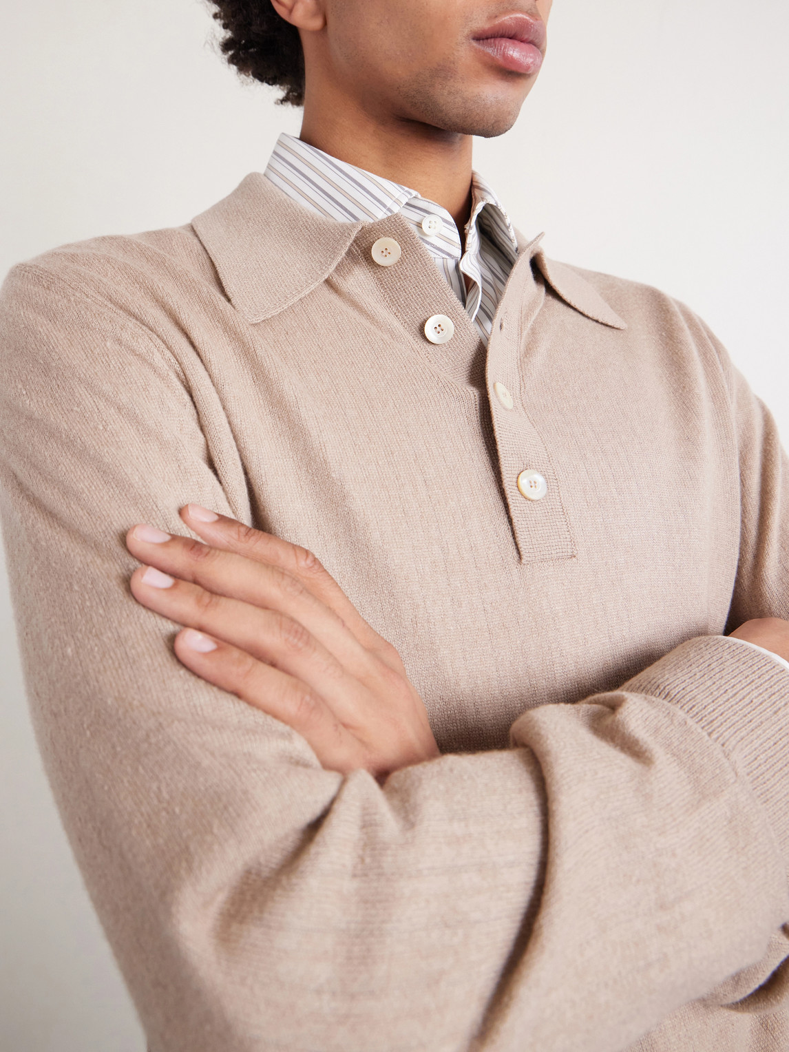 Silk And Cashmere-Blend Polo Sweater