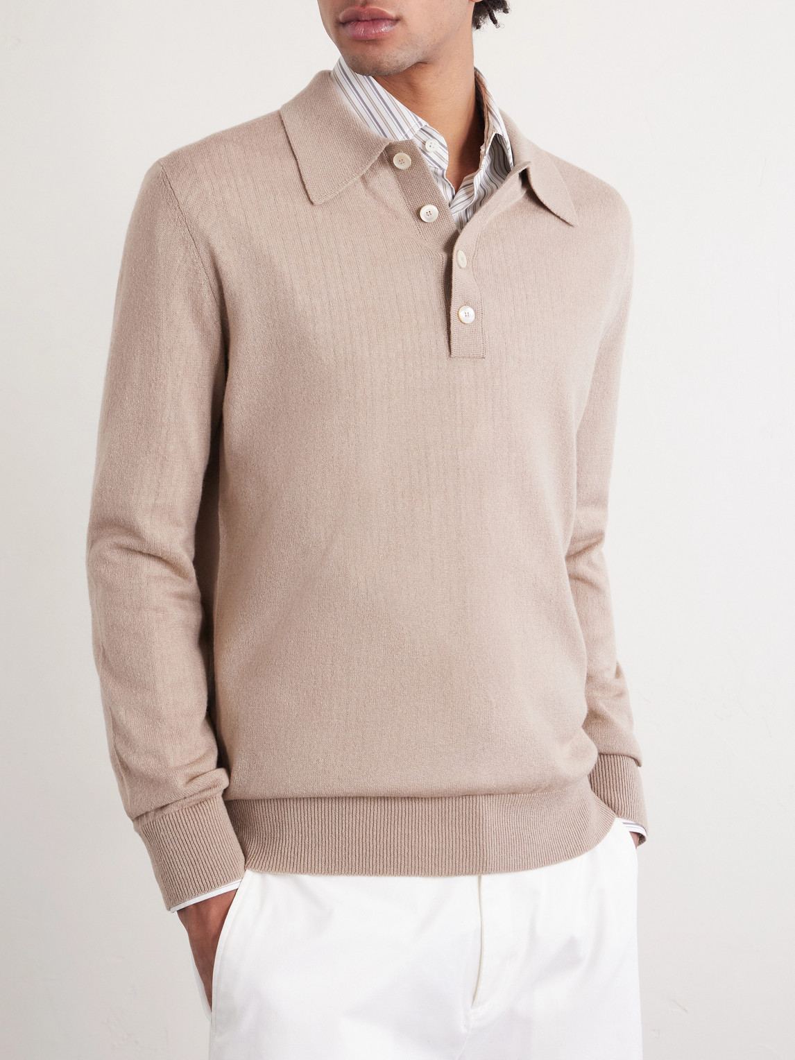 Silk And Cashmere-Blend Polo Sweater