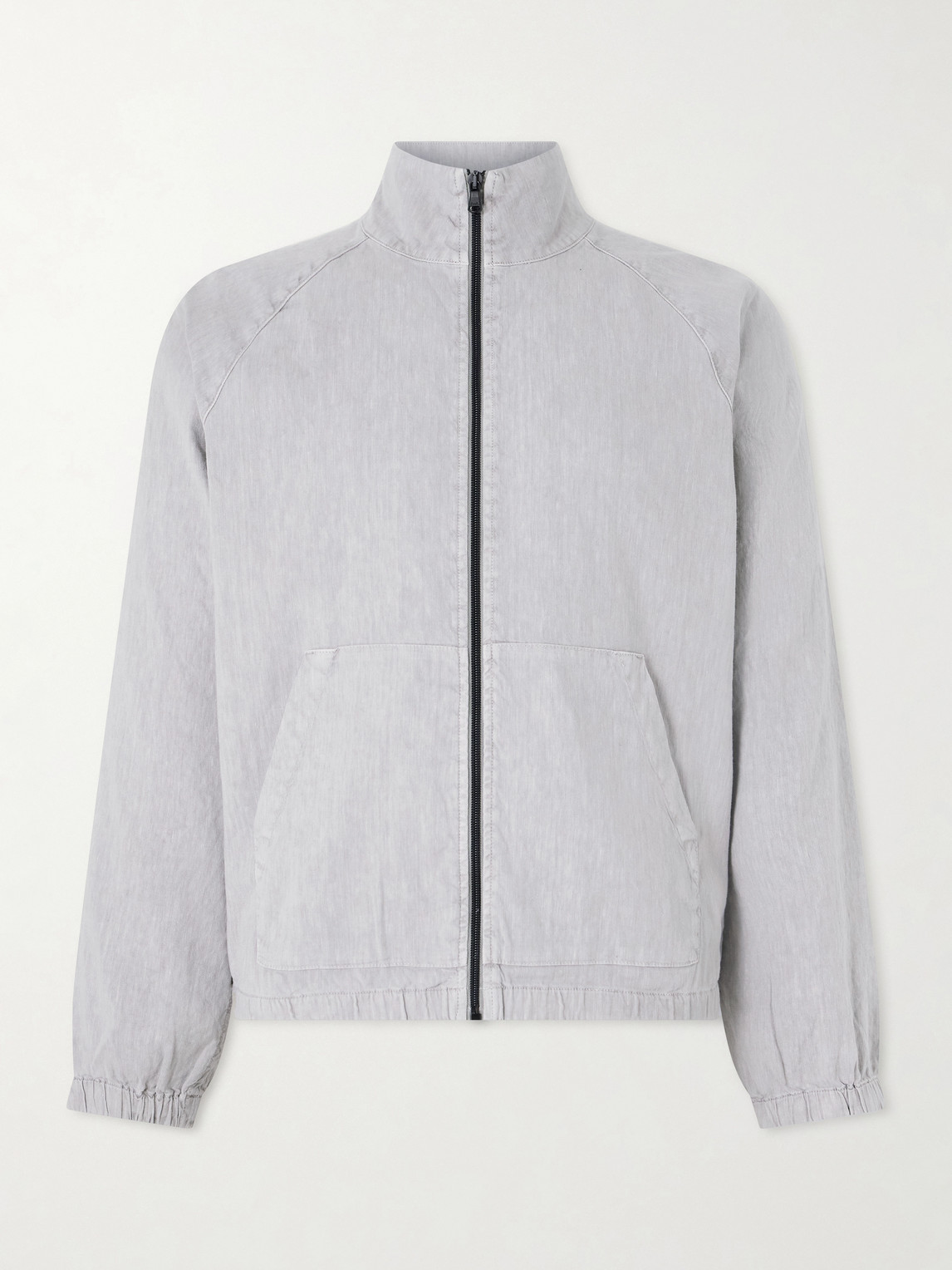 James Perse Linen-blend Blouson Jacket In Gray