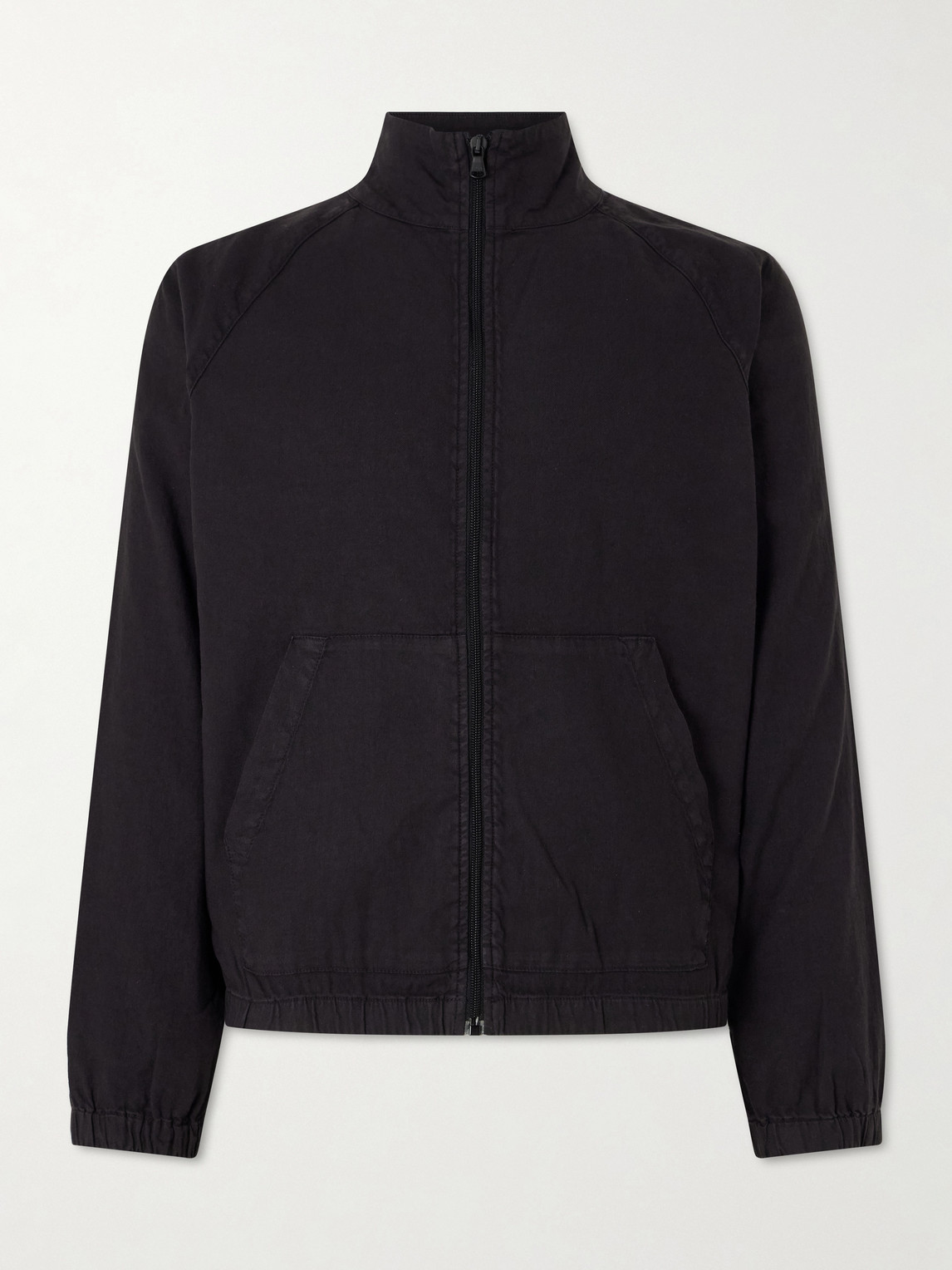 James Perse Linen-blend Blouson Jacket In Black