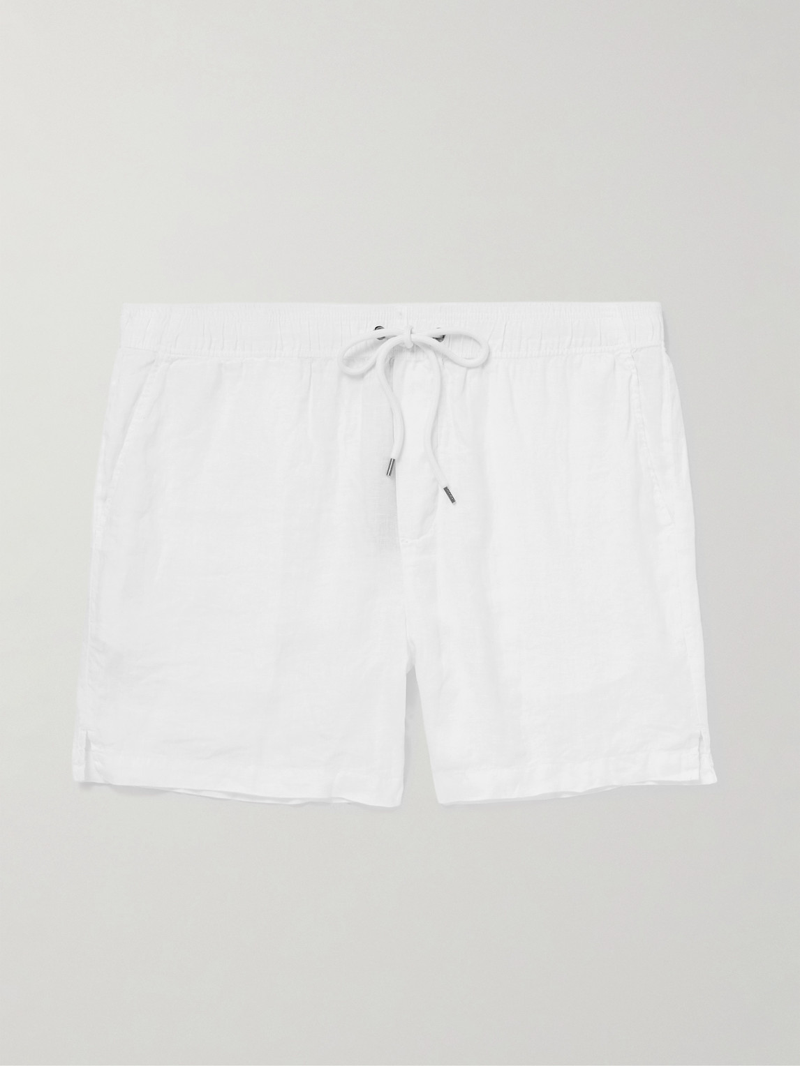 James Perse Straight-Leg Garment-Dyed Linen Drawstring Shorts - Men
