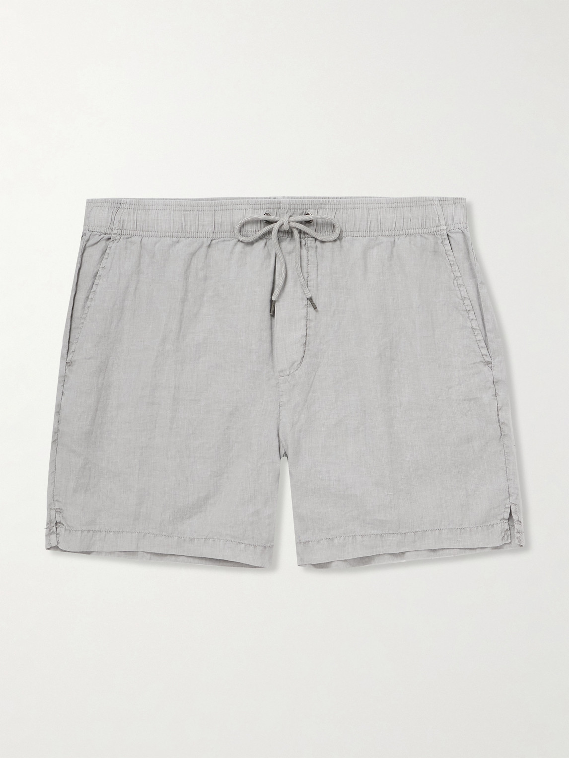 James Perse Straight-Leg Garment-Dyed Linen Drawstring Shorts - Men