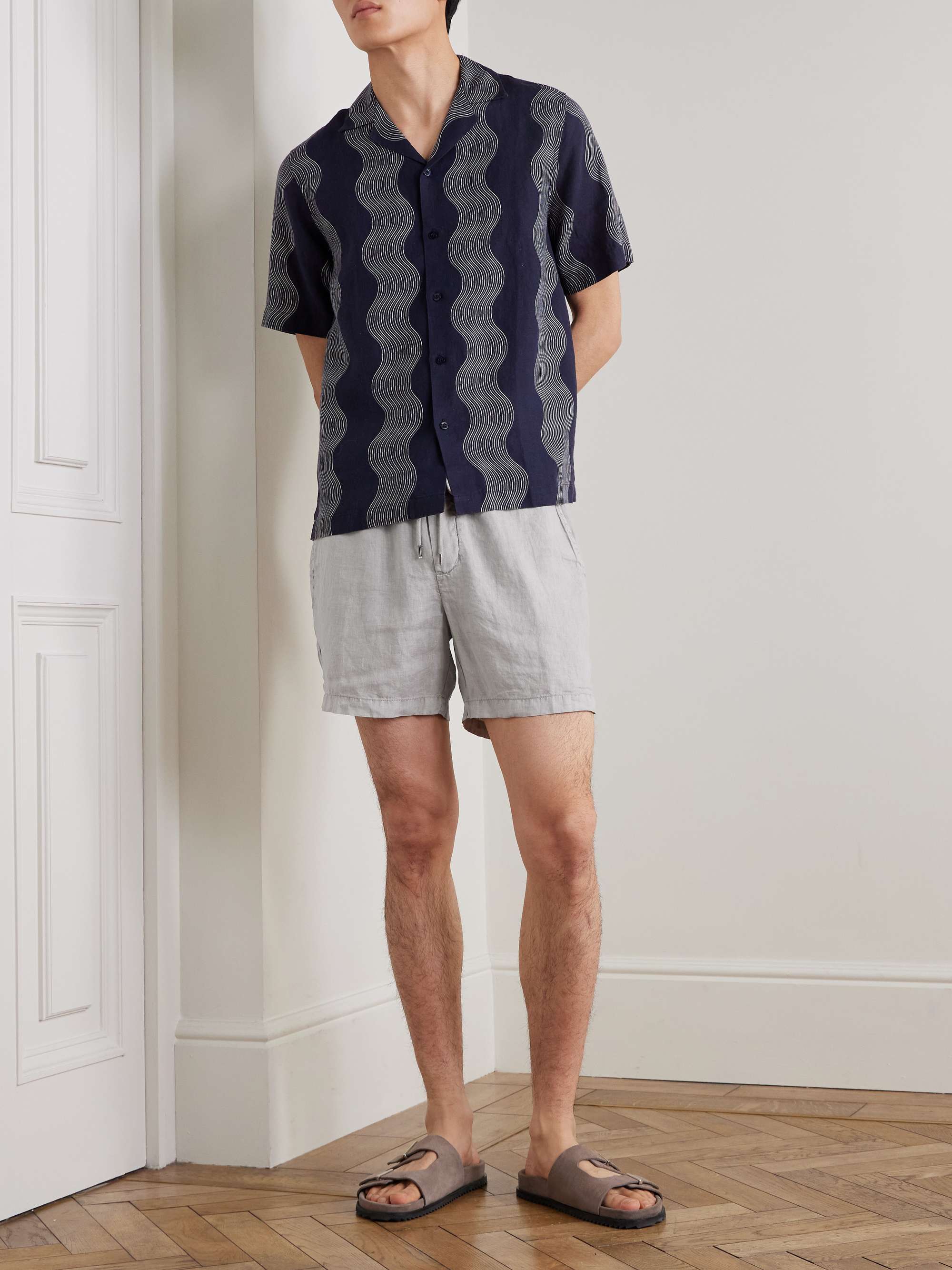 JAMES PERSE Linen Drawstring Shorts