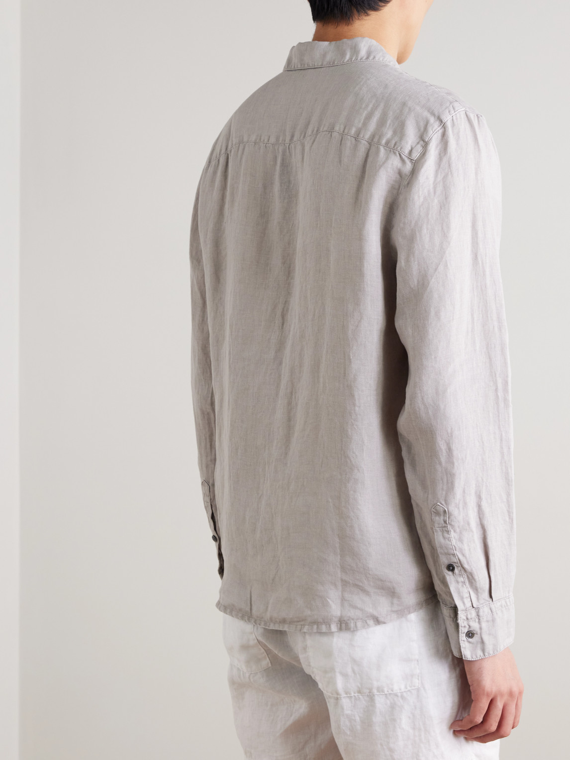  James Perse - Garment-dyed Linen Shirt - Men - Gray - 1 