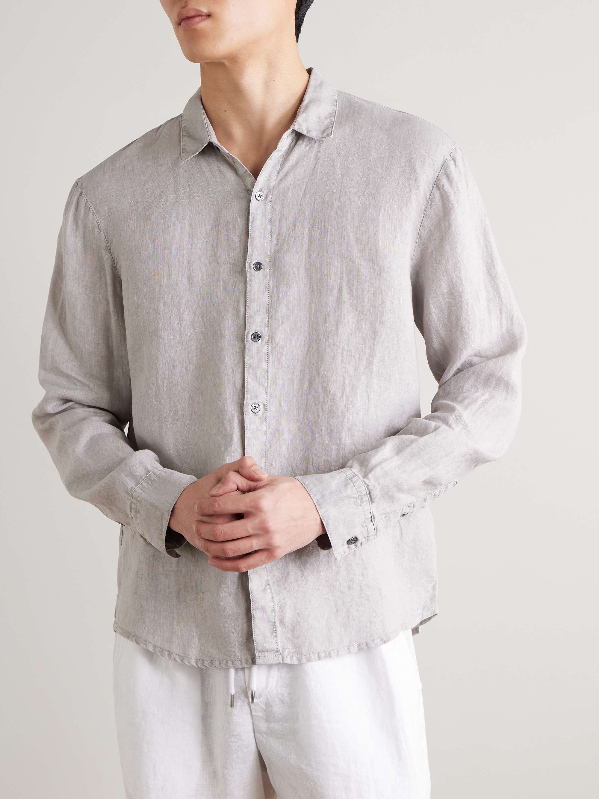 JAMES PERSE Garment-Dyed Linen Shirt