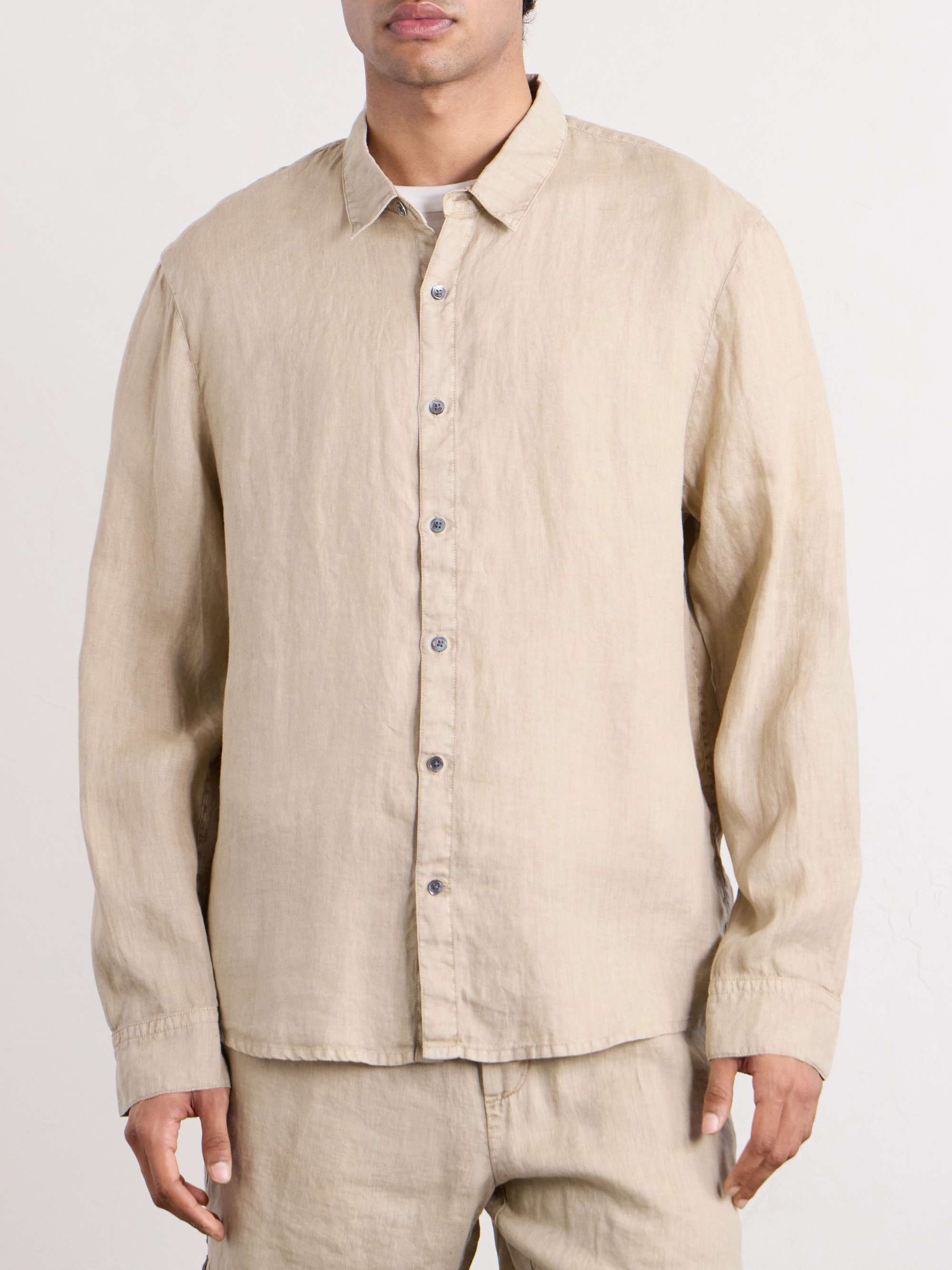 JAMES PERSE Garment-Dyed Linen Shirt