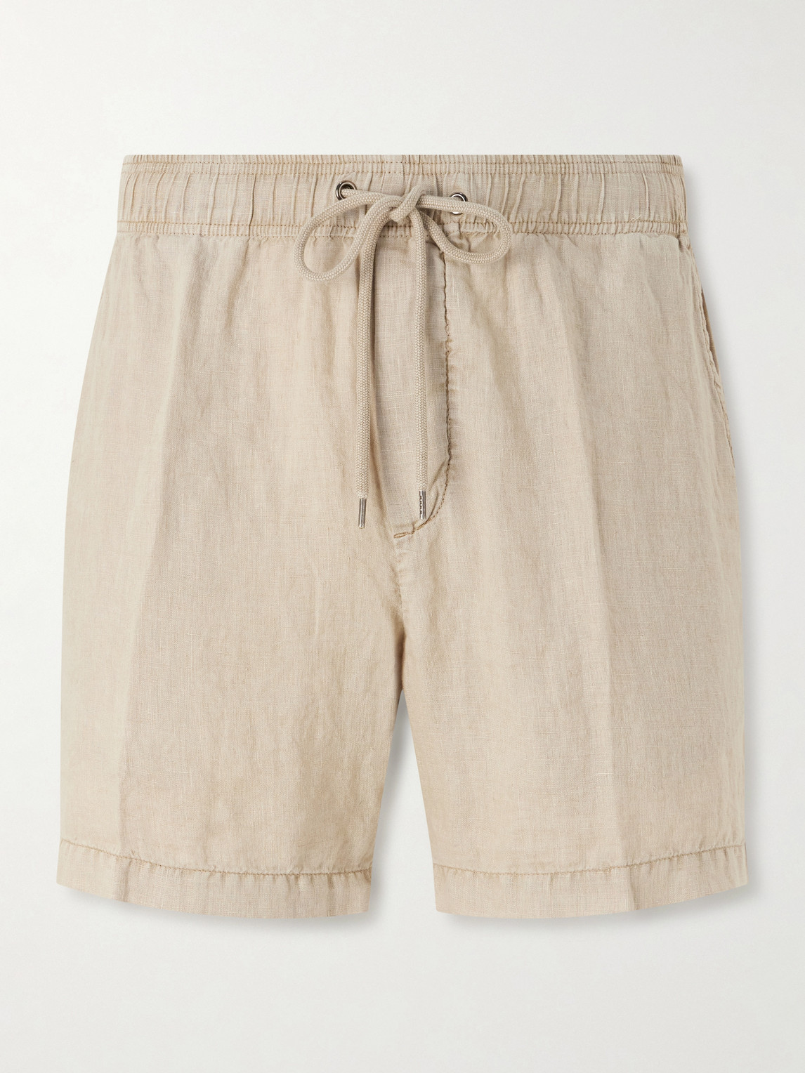 James Perse Straight-Leg Garment-Dyed Linen Drawstring Shorts - Men