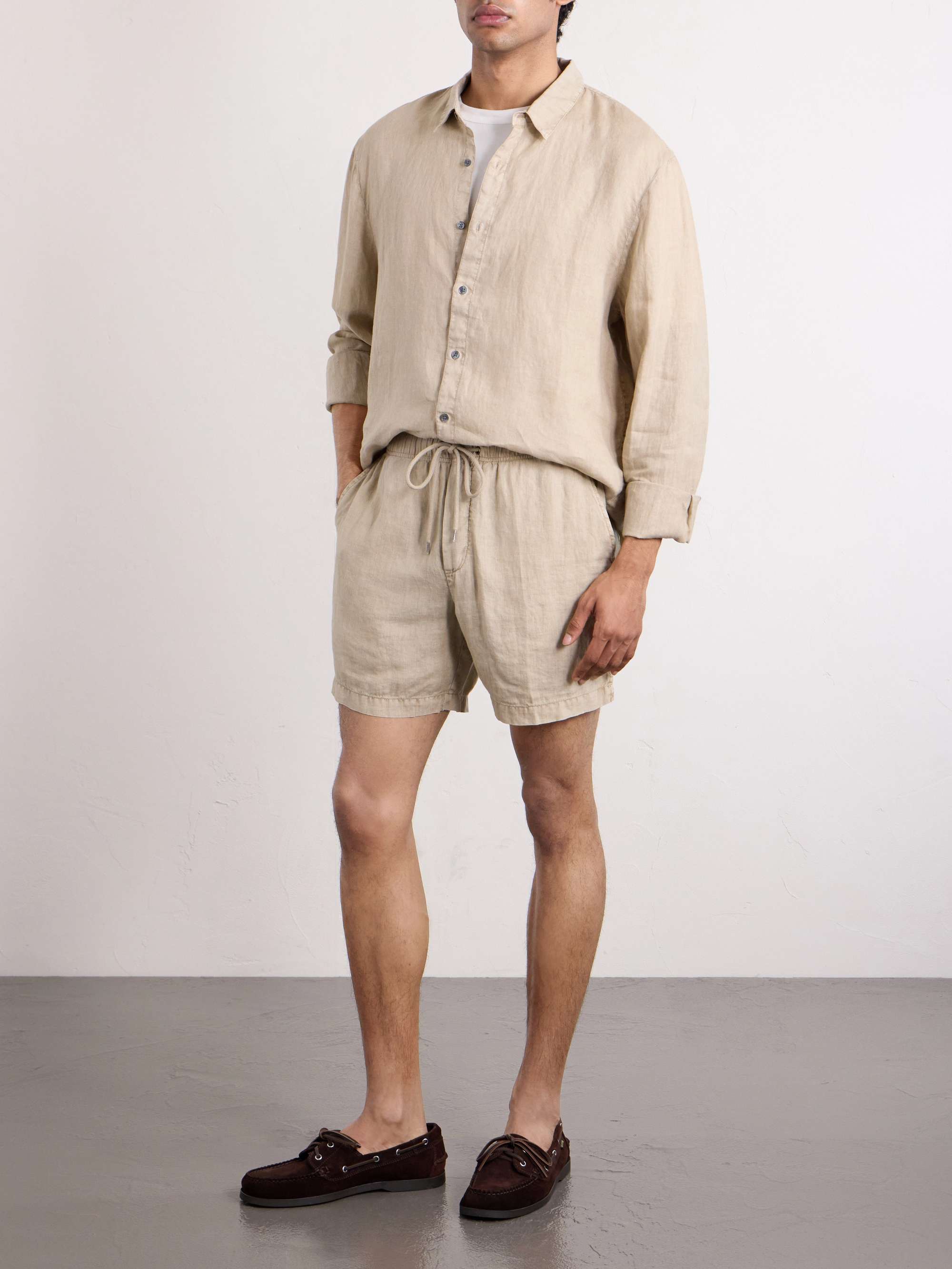 JAMES PERSE Linen Drawstring Shorts