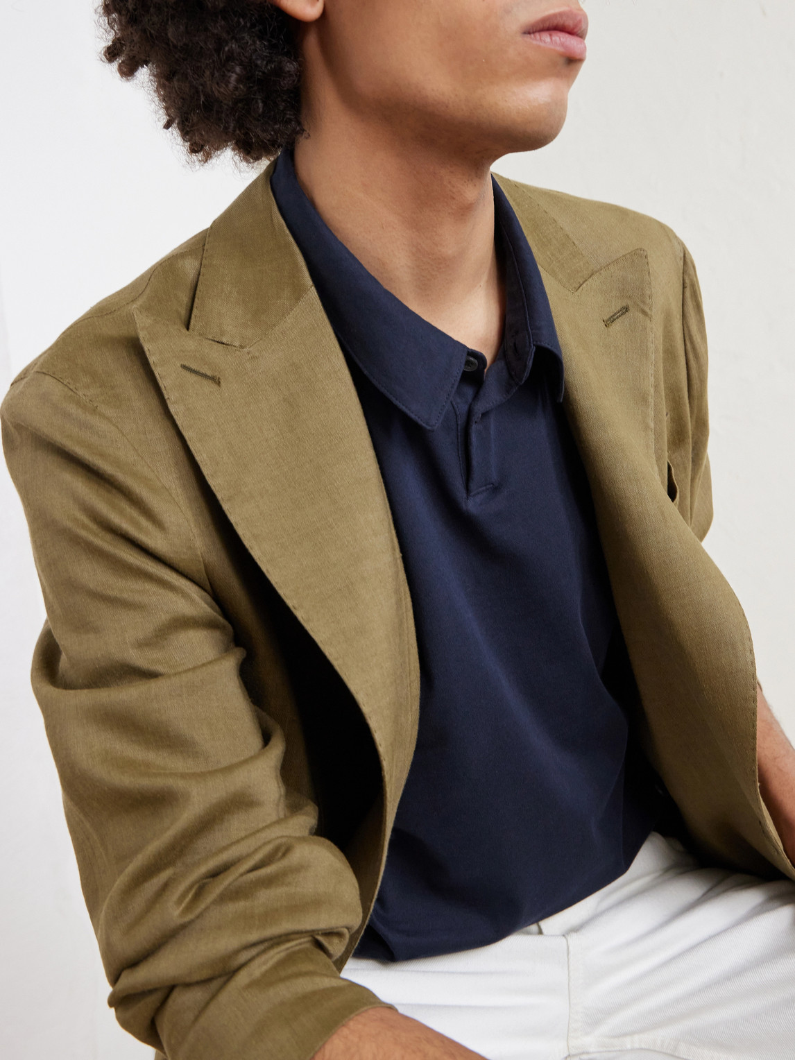 Luxe Lotus Cotton-Jersey Polo Shirt