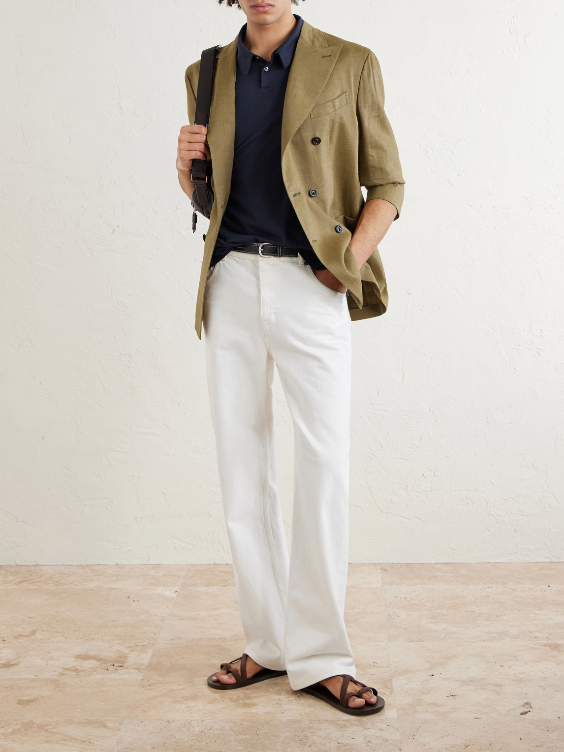 Luxe Lotus Cotton-Jersey Polo Shirt