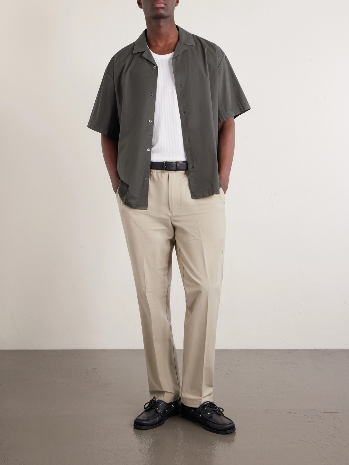 Stretch Cotton-Blend Trousers Slim-Fit
