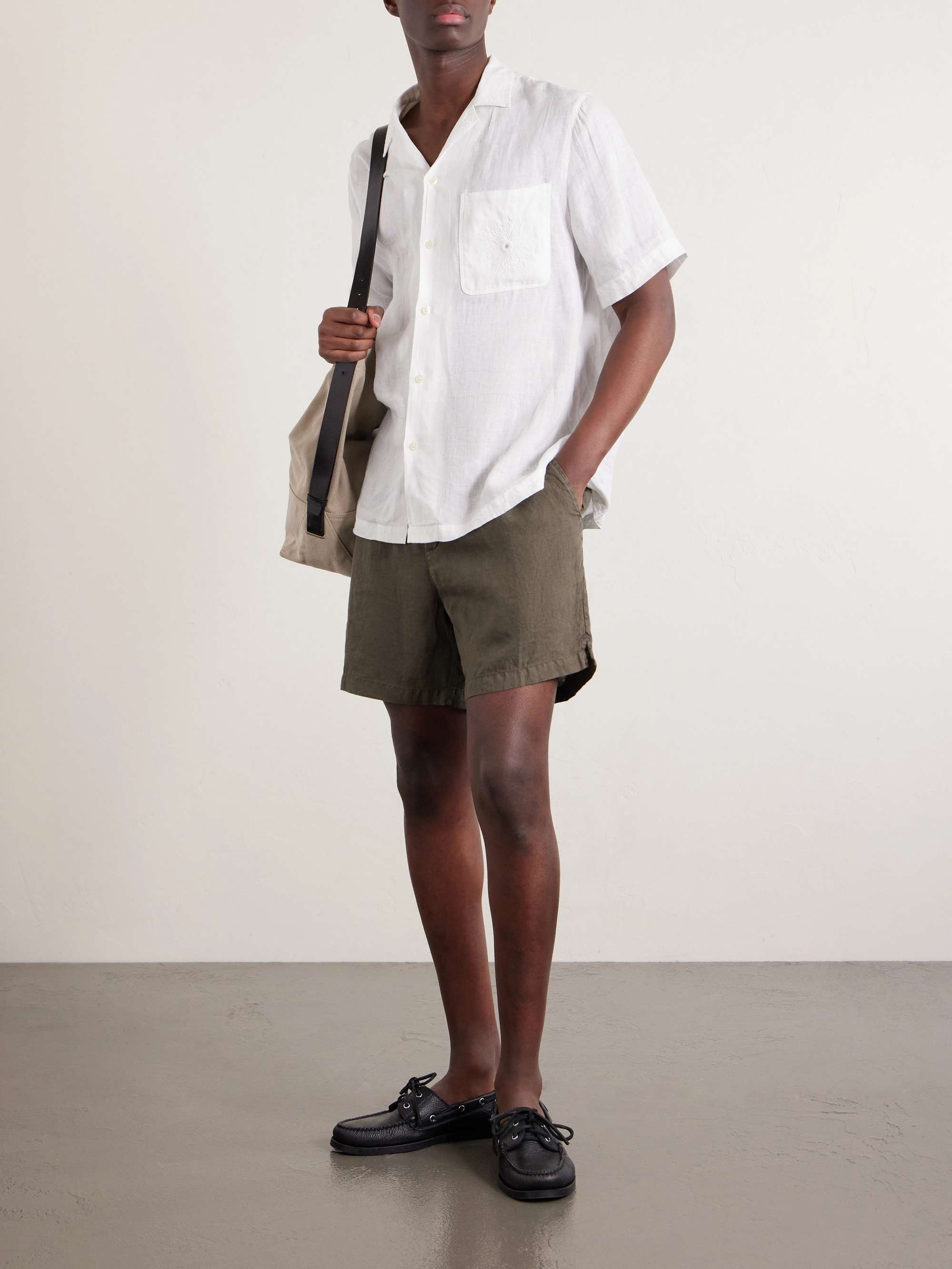 JAMES PERSE Linen Drawstring Shorts