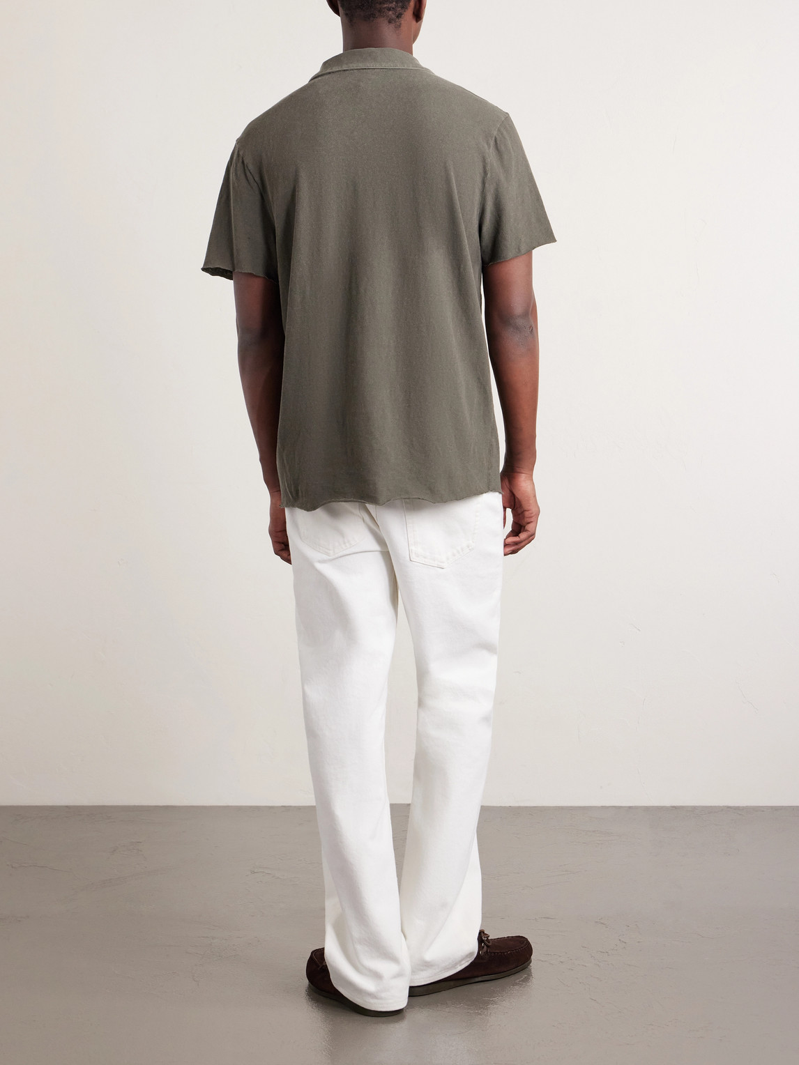 Open-Collar Cotton-Jersey Polo Shirt