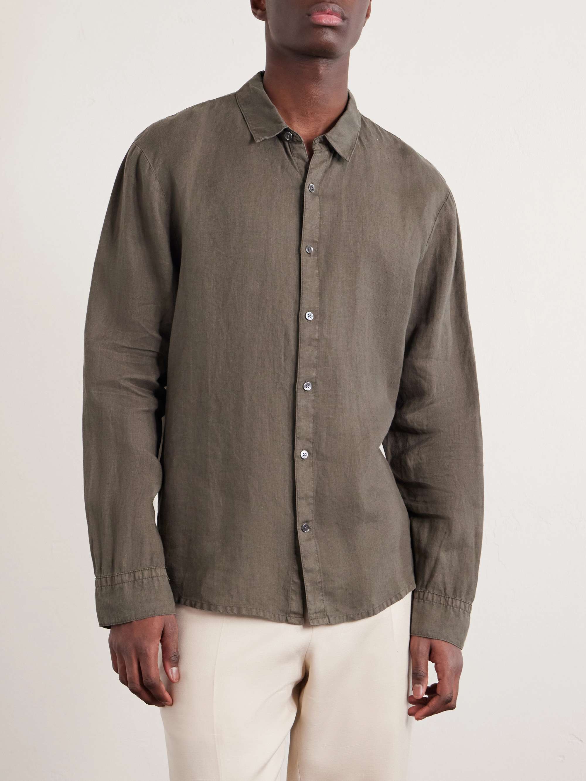 JAMES PERSE Garment-Dyed Linen Shirt