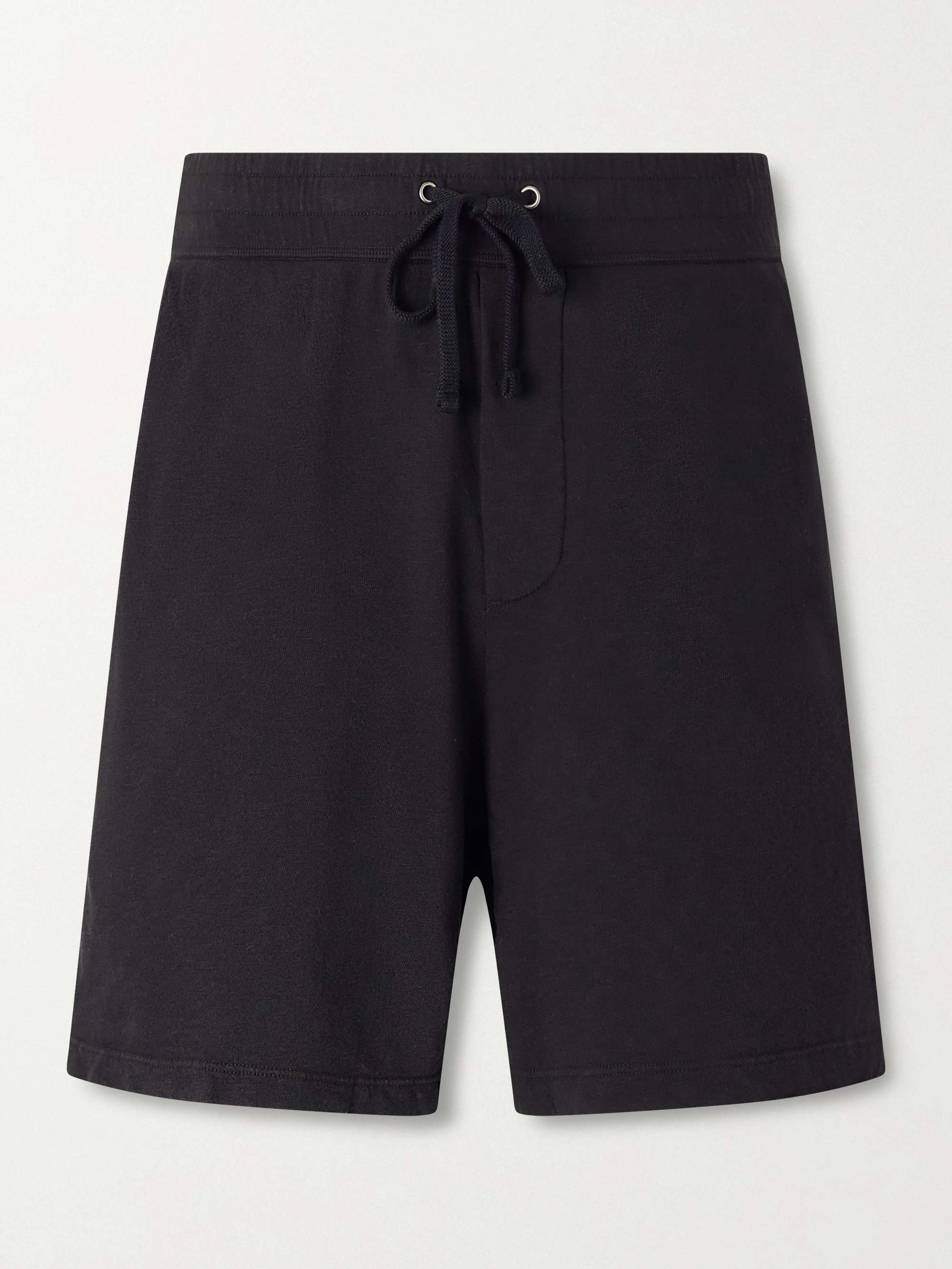 JAMES PERSE Mélange Loopback Cotton-Jersey Drawstring Shorts