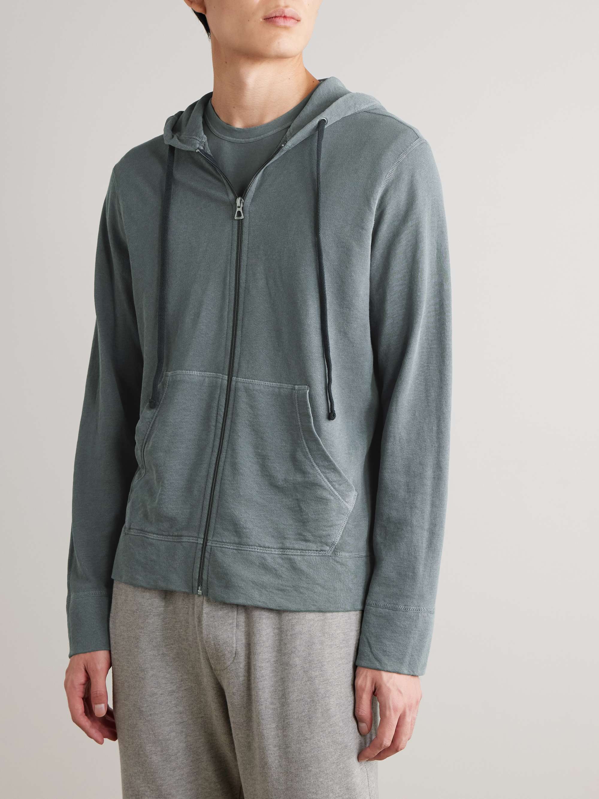 JAMES PERSE Supima Cotton-Jersey Zip-Up Hoodie