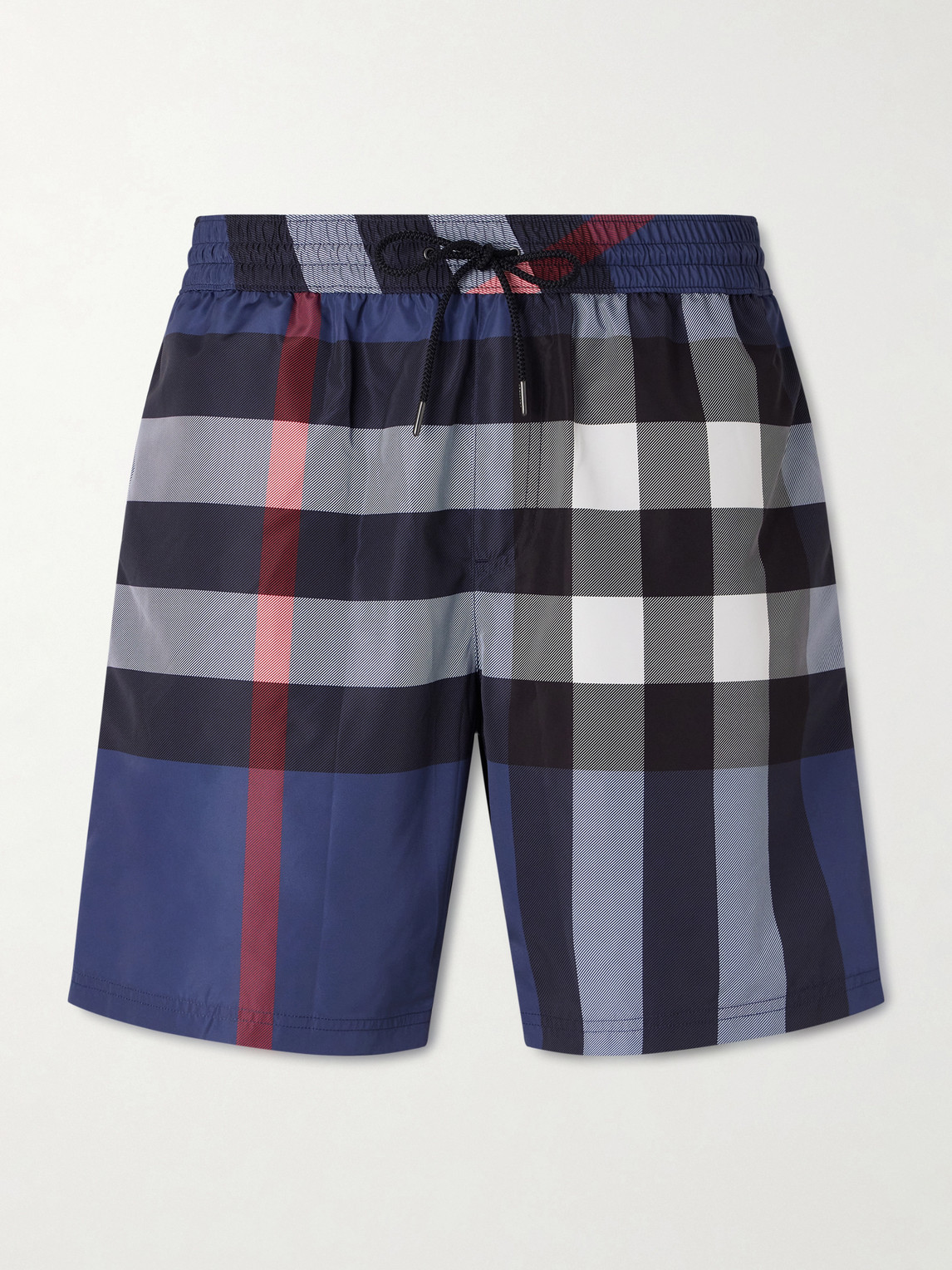 Burberry Straight-Leg Mid-Length Checked Swim Shorts - Men