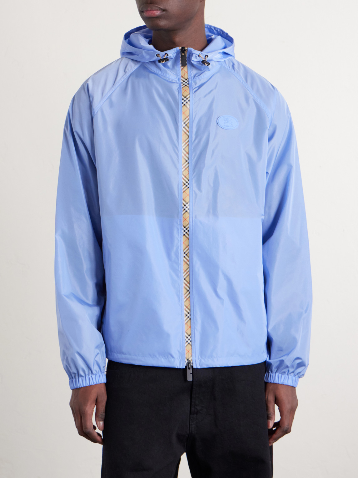  Burberry - Clapton Logo-appliquéd Shell Hooded Jacket - Men - Blue - S 