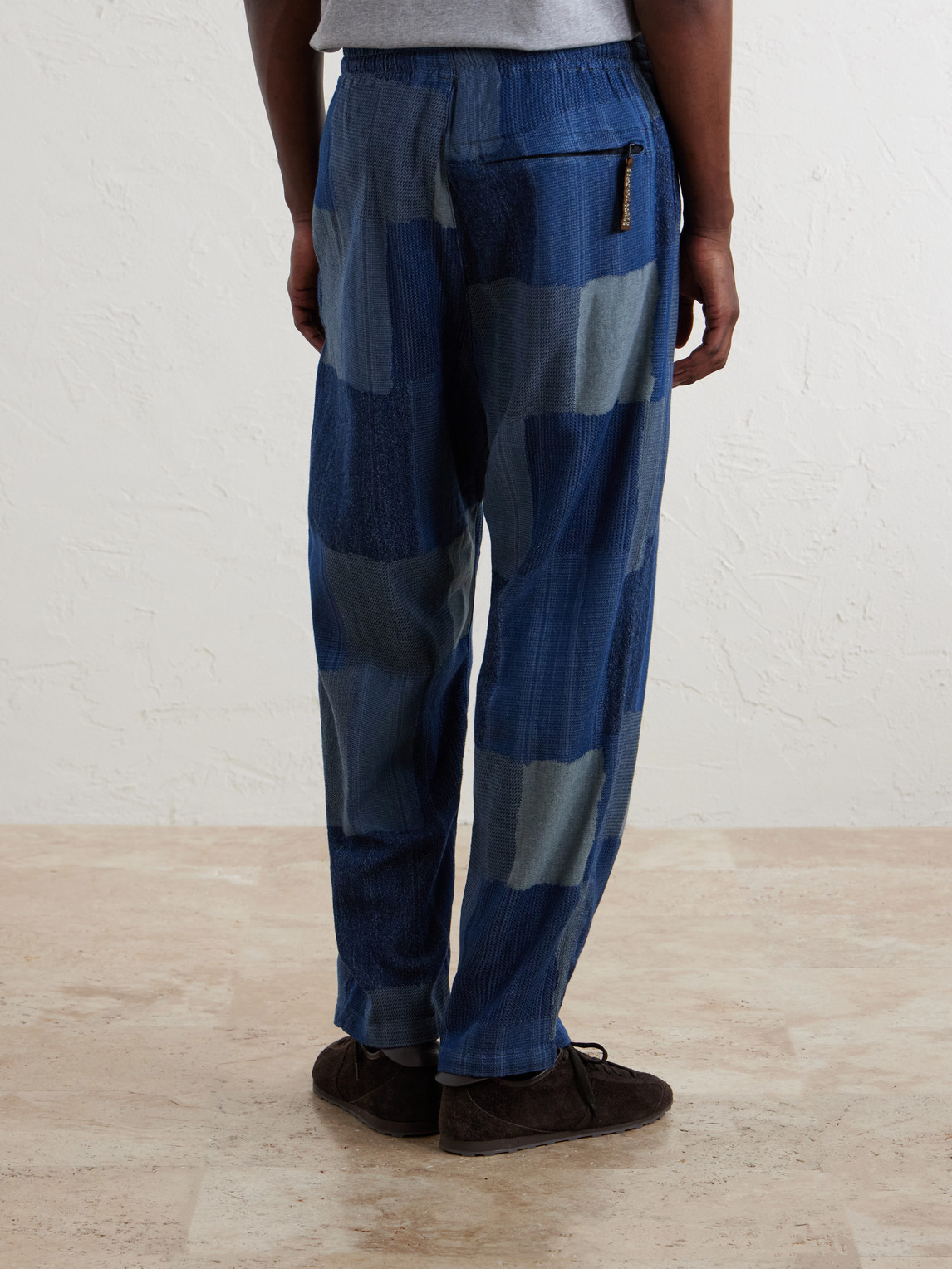  Kapital - Tugihagi Straight-leg Patchwork Cotton Drawstring Trousers - Men - Blue - 1 