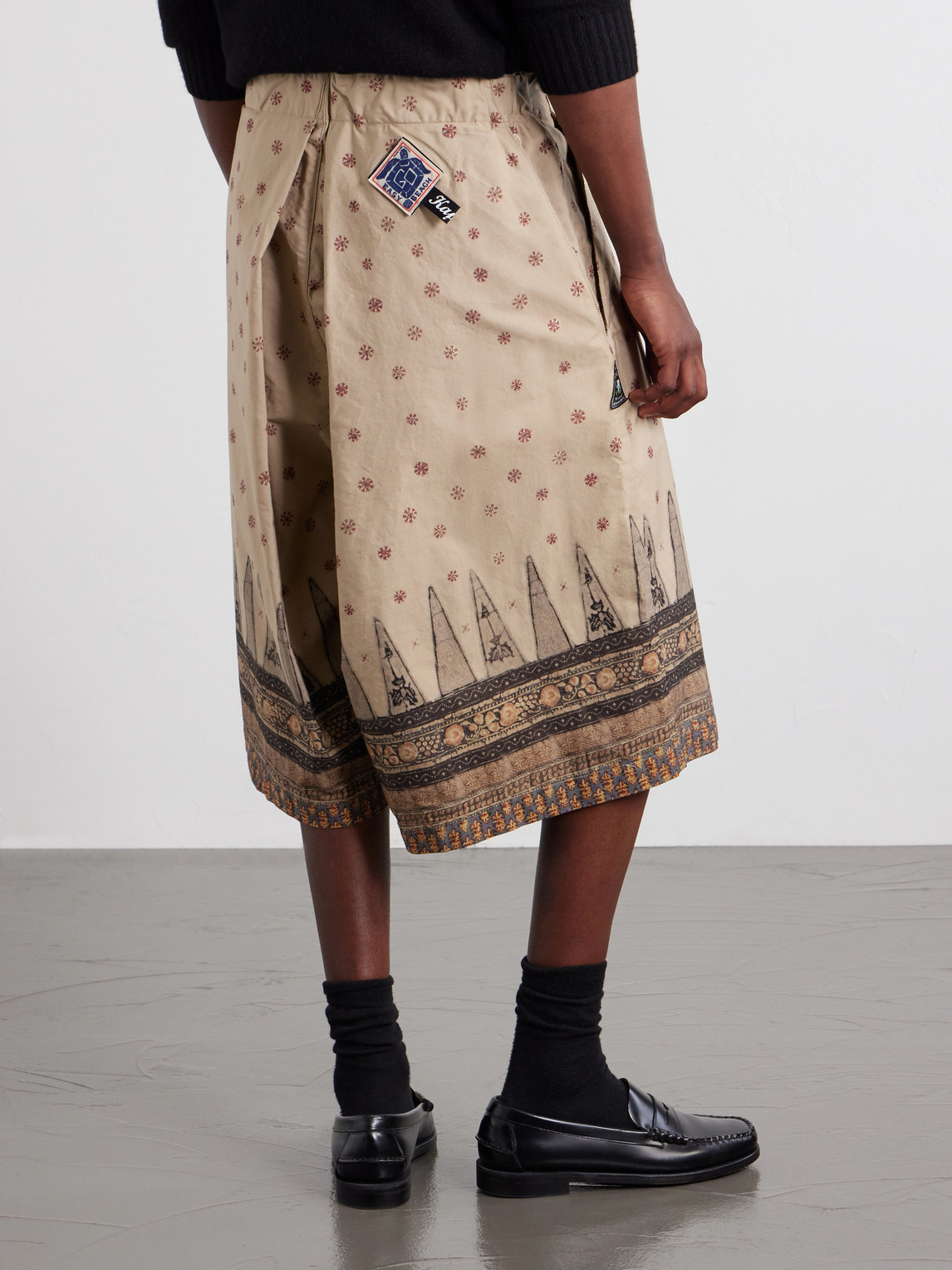  Kapital - Wide-leg Printed Cotton Shorts - Men - Neutrals - 2 