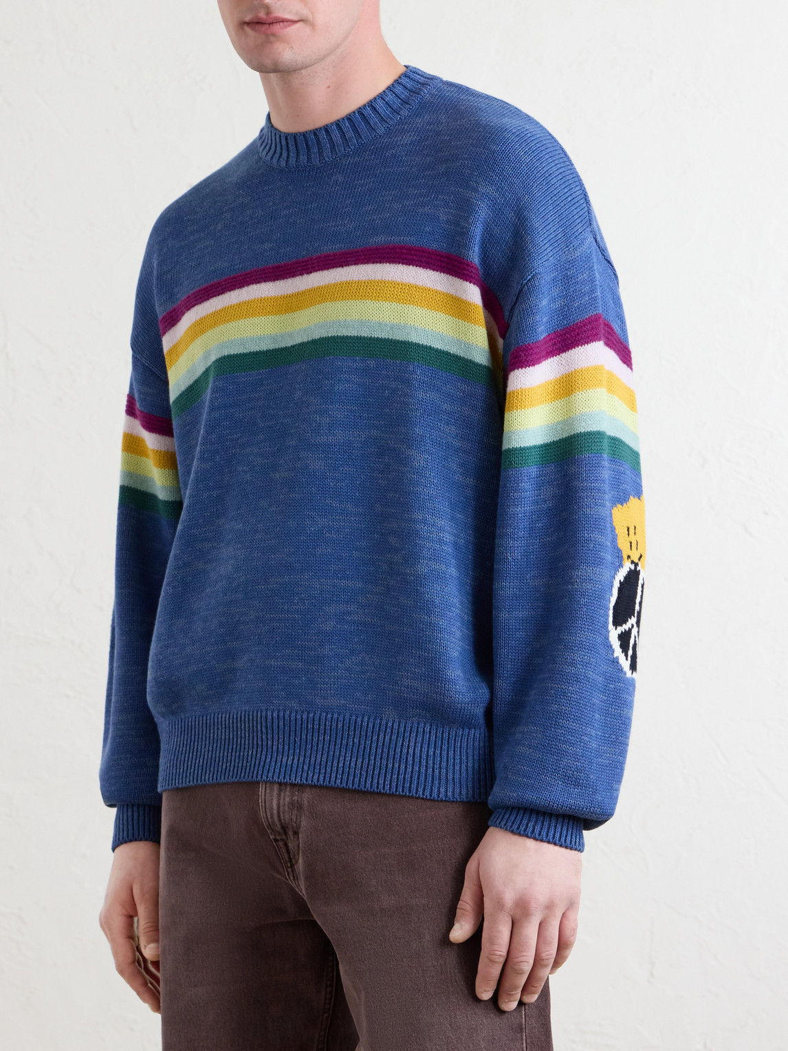 Peckish Rainbow Striped Cotton And Wool-Blend Sweater